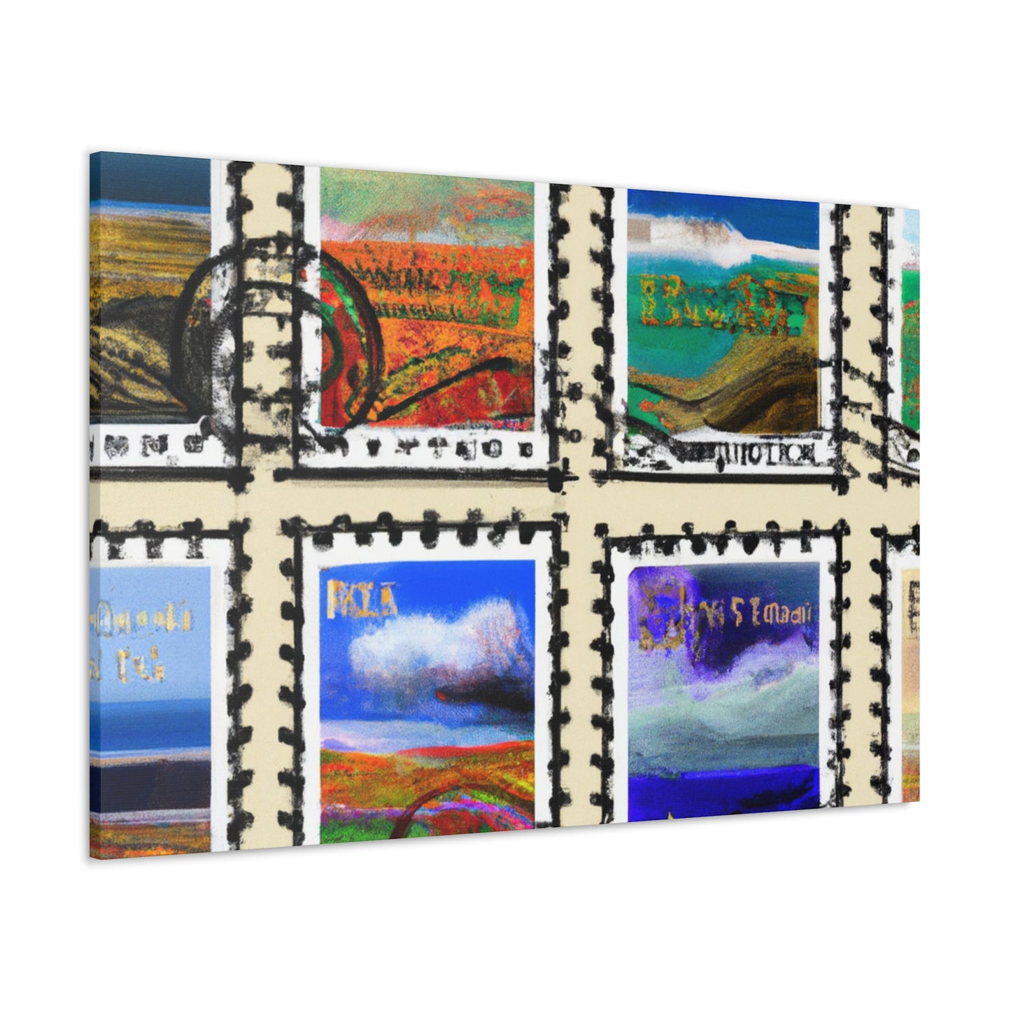 Globetrotter Postage Collection - Postage Stamp Collector Canvas Wall Art