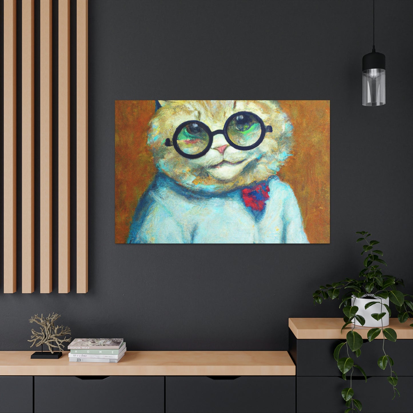 Slinky Whiskers - Cat Lovers Canvas Wall Art