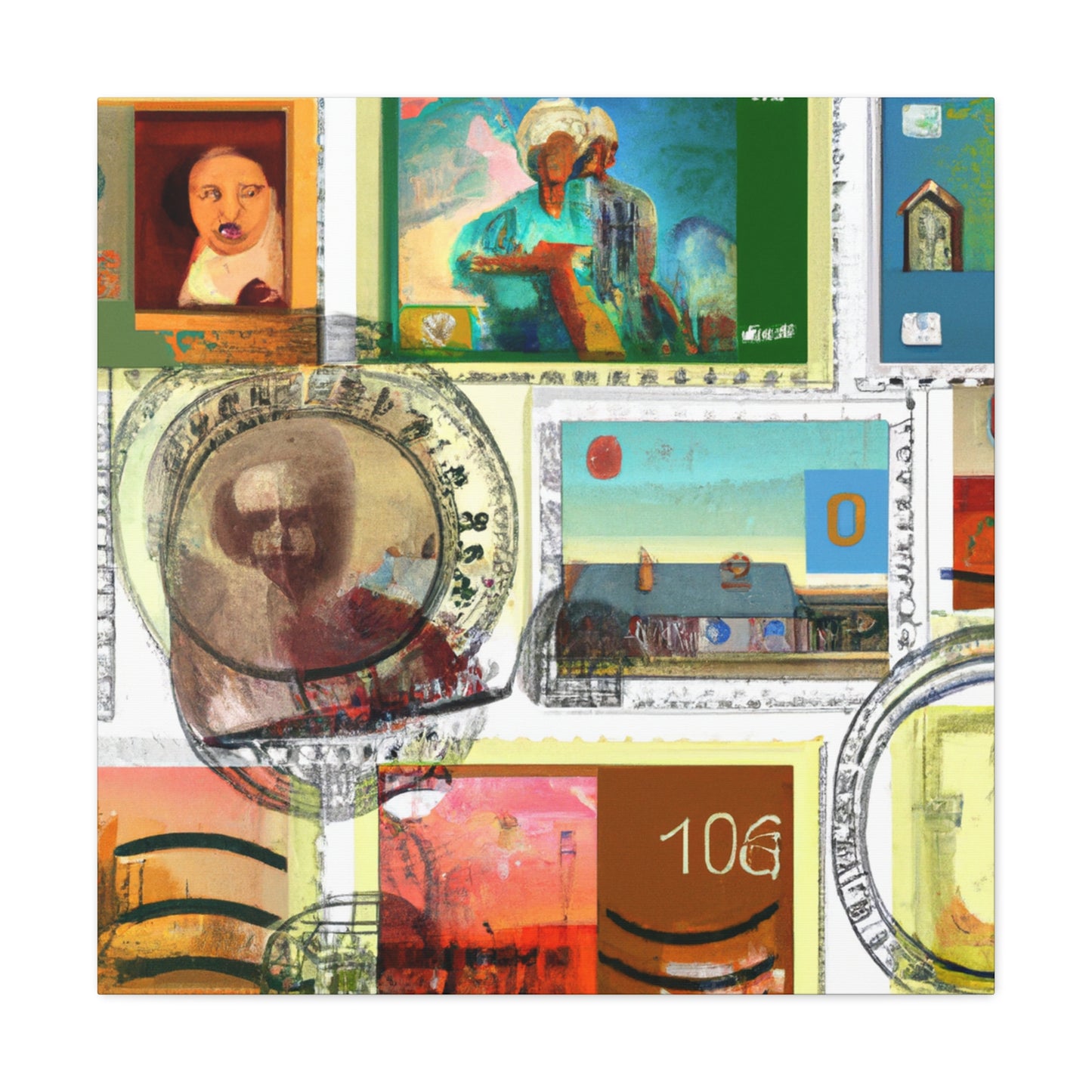 Globetrotters Forever Stamps - Postage Stamp Collector Canvas Wall Art