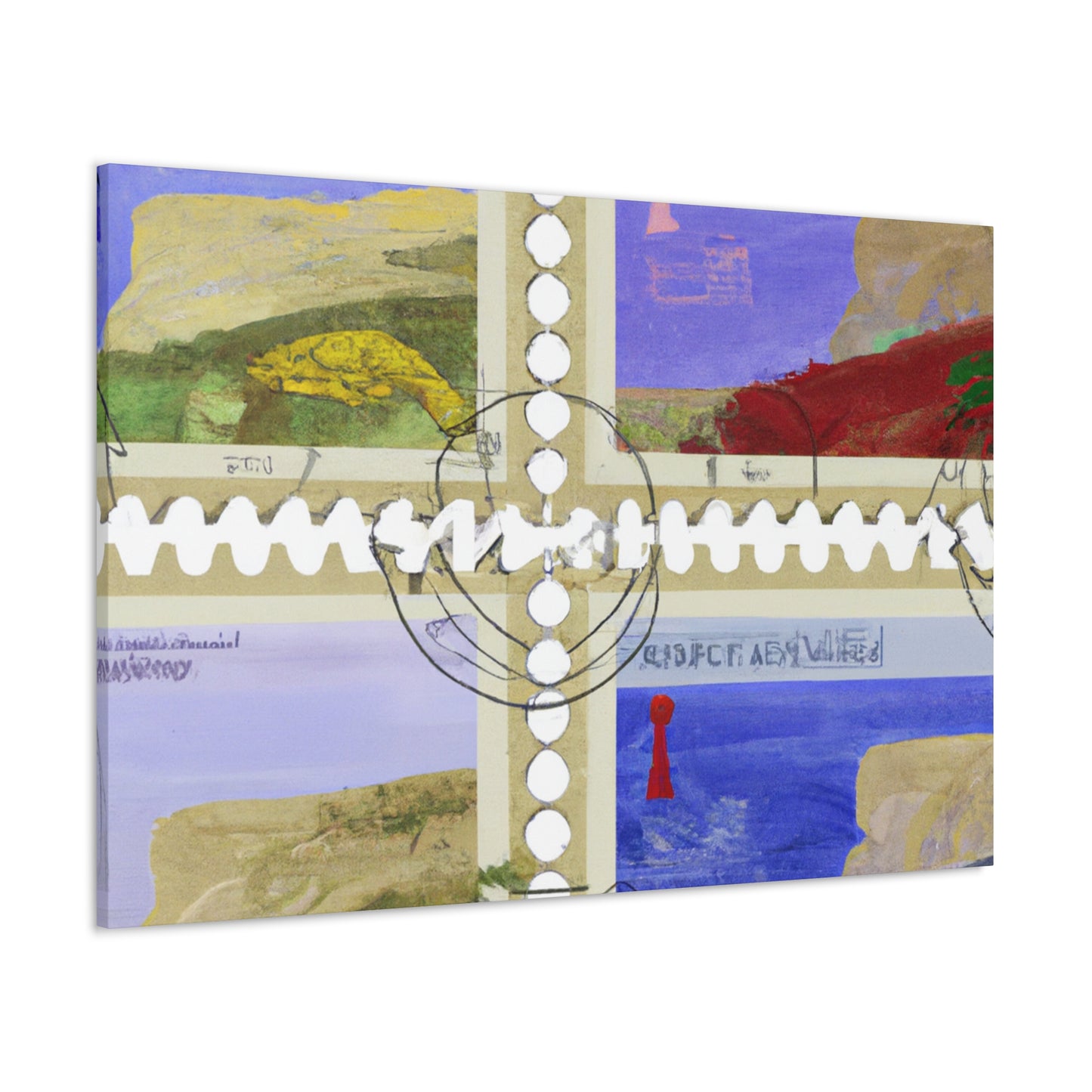 Global Collection: Journey Through the Ages - Postage Stamp Collector Canvas Wall Art