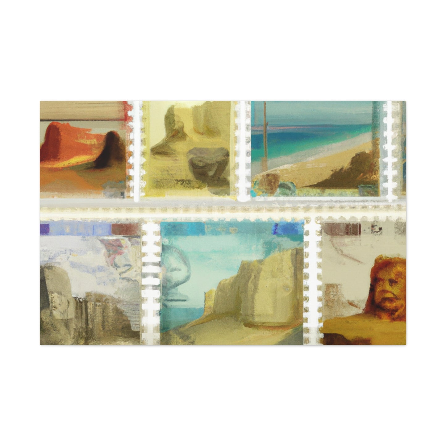 Globetrotter Postage Stamps - Postage Stamp Collector Canvas Wall Art