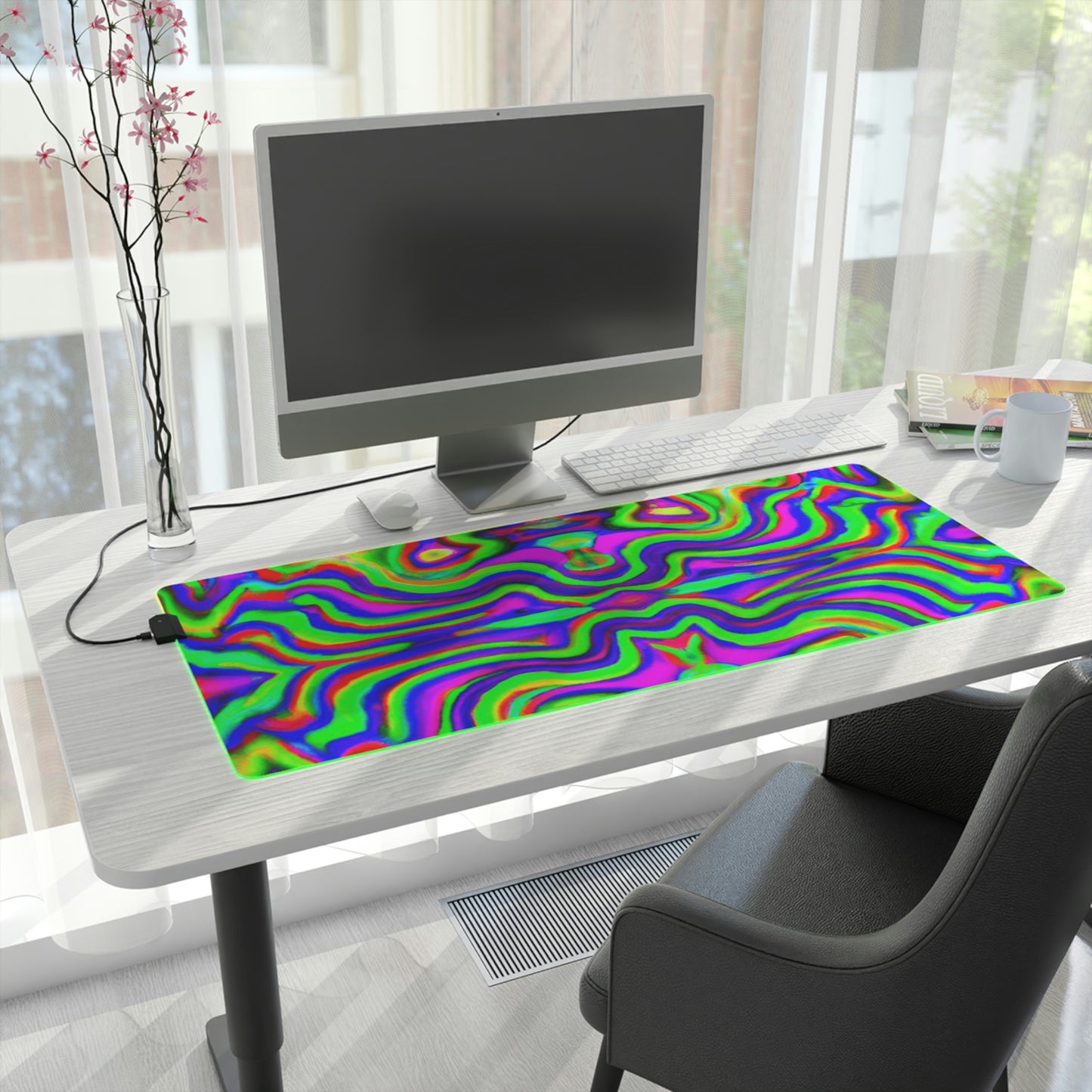 Levi Sparkplug - Psychedelic Trippy LED Light Up Gaming Mouse Pad