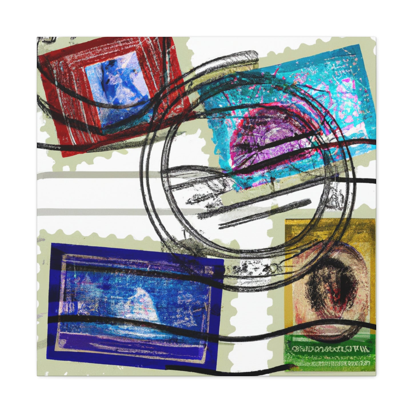 Globe Trotting Stamps - Postage Stamp Collector Canvas Wall Art