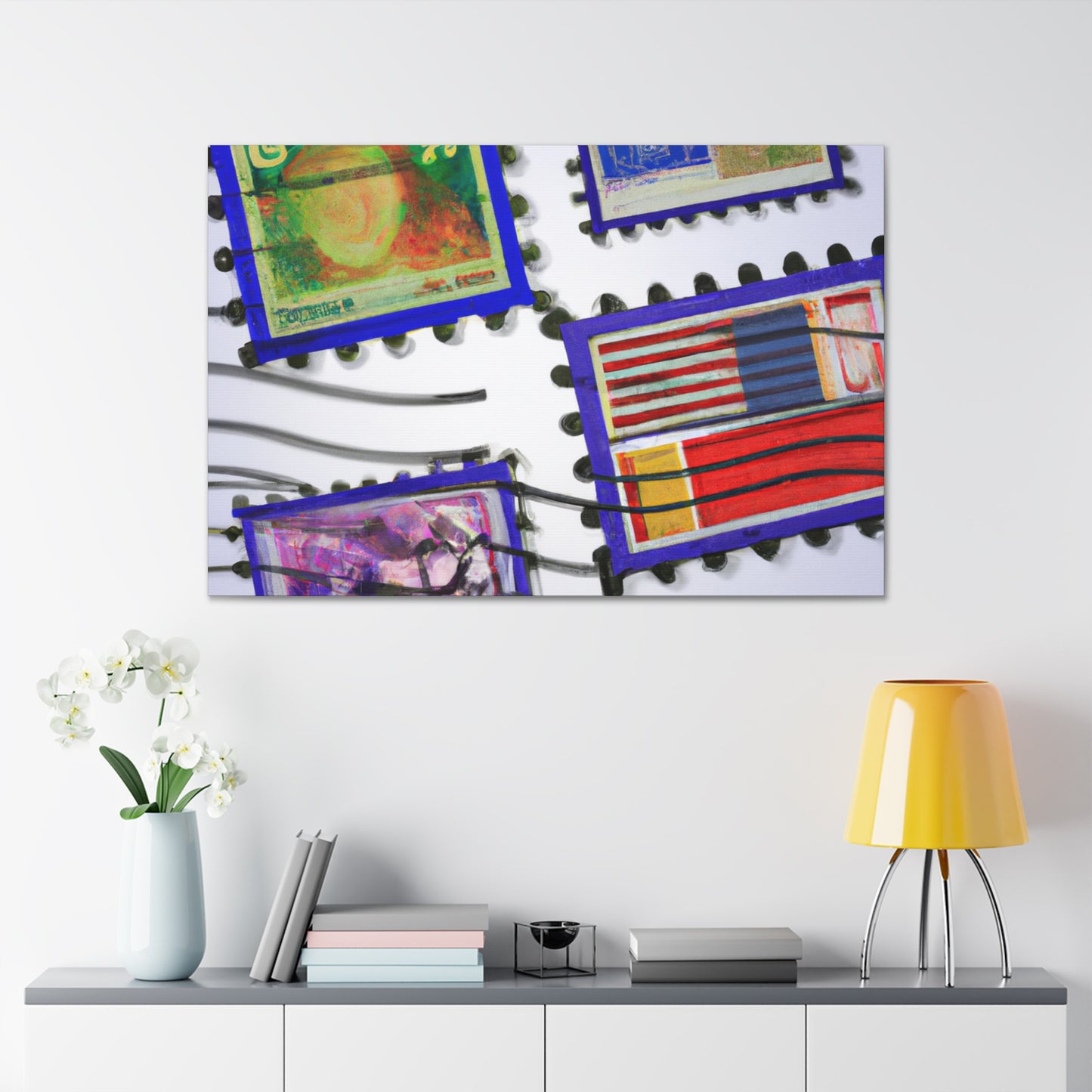 World Heritage Postage Collection - Postage Stamp Collector Canvas Wall Art