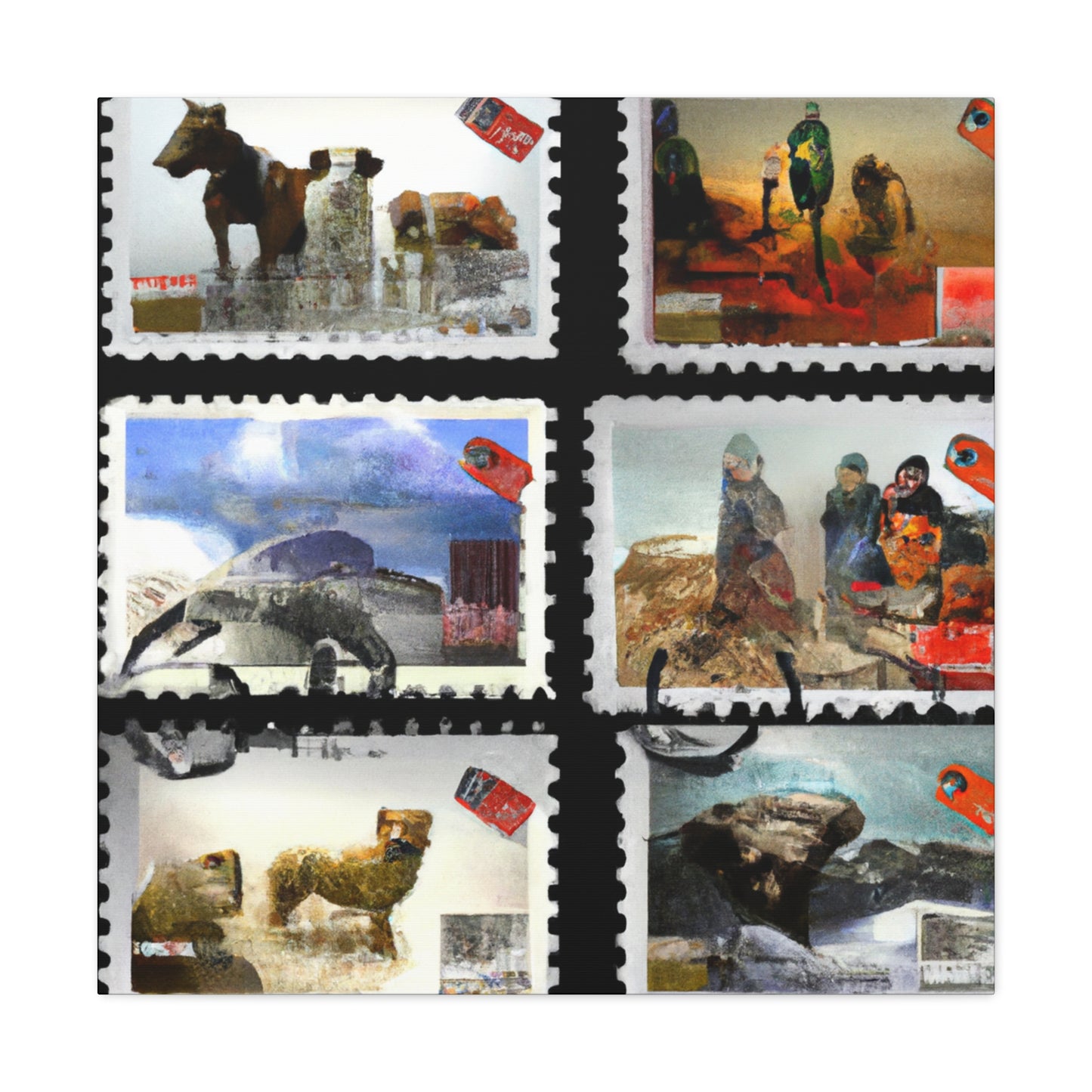 Global Grandeur Stamps - Postage Stamp Collector Canvas Wall Art