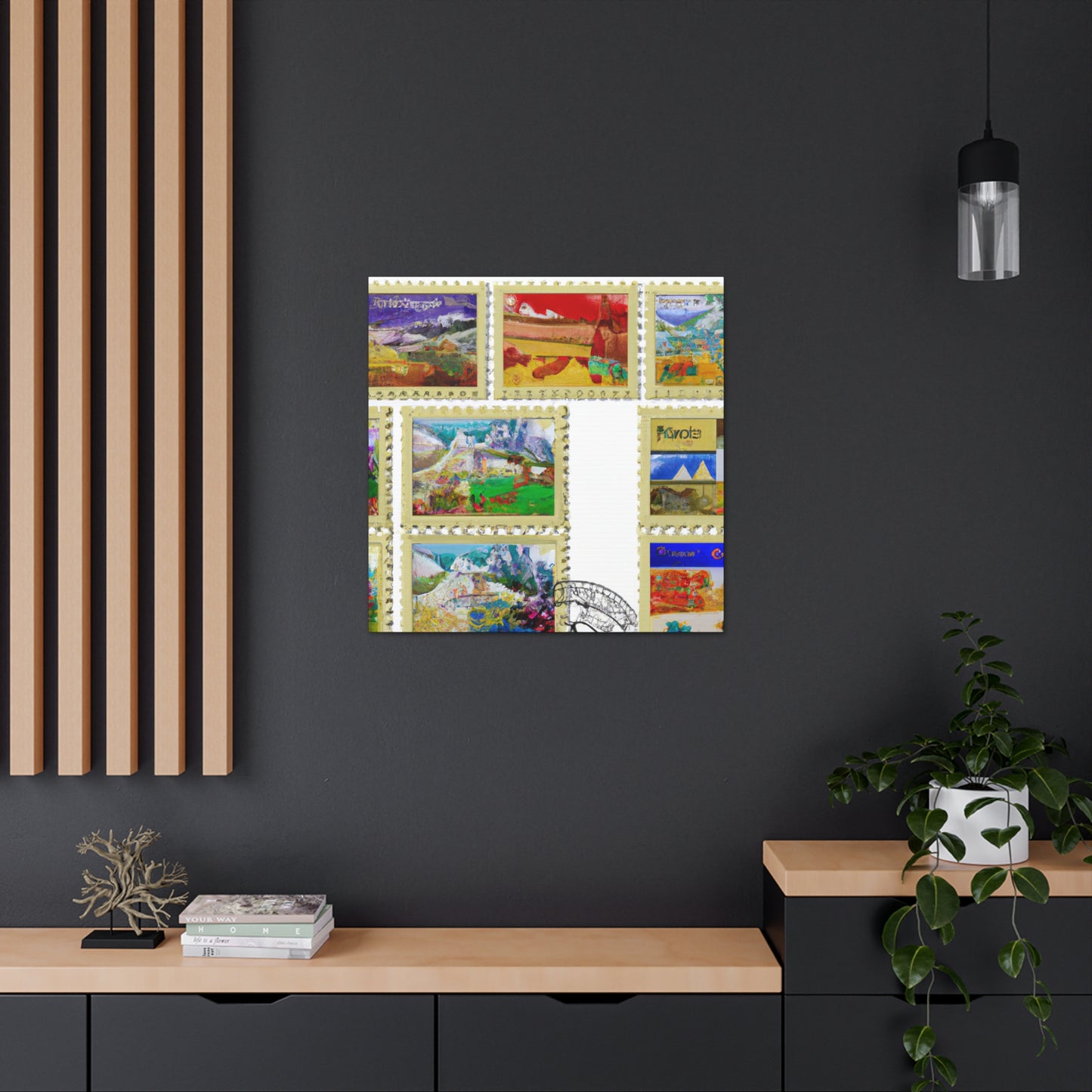 "Global Expressions" - Postage Stamp Collector Canvas Wall Art