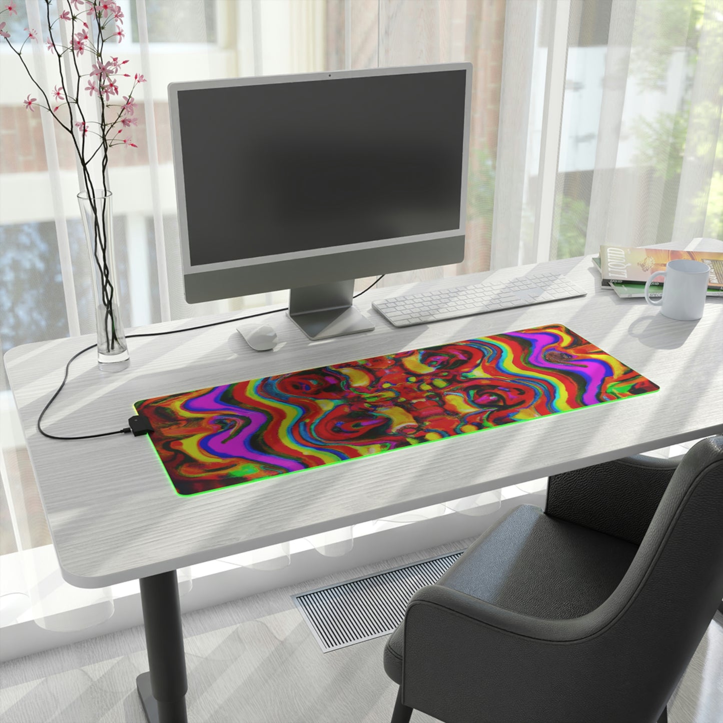 Rockettor Randy - Psychedelic Trippy LED Light Up Gaming Mouse Pad