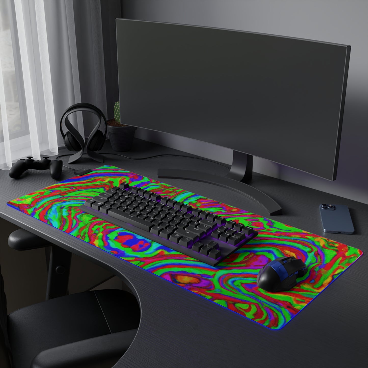 Rocko "The Rocket" Rockefellare - Psychedelic Trippy LED Light Up Gaming Mouse Pad