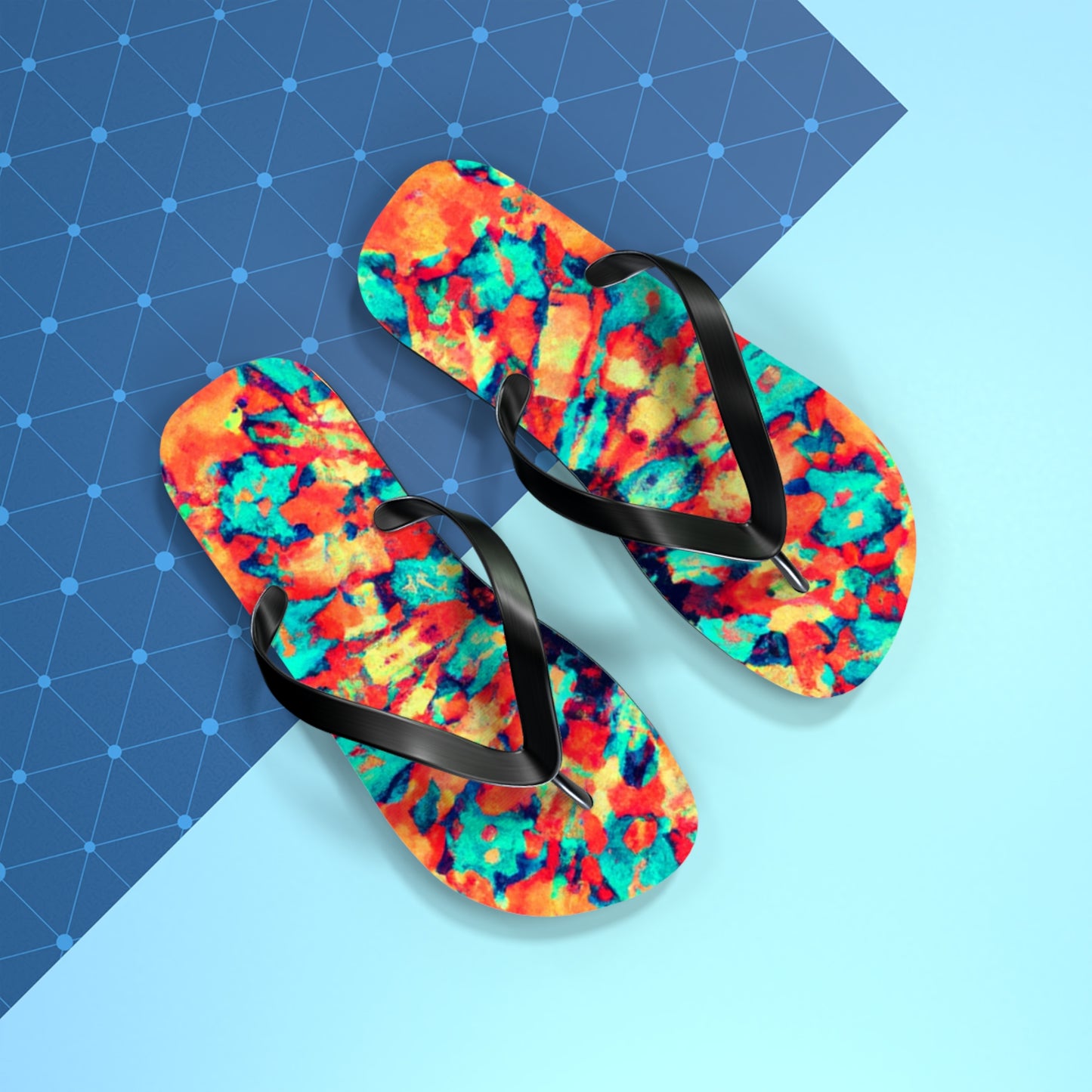 Ebeneezer Footman. - Psychedelic Trippy Flip Flop Beach Sandals