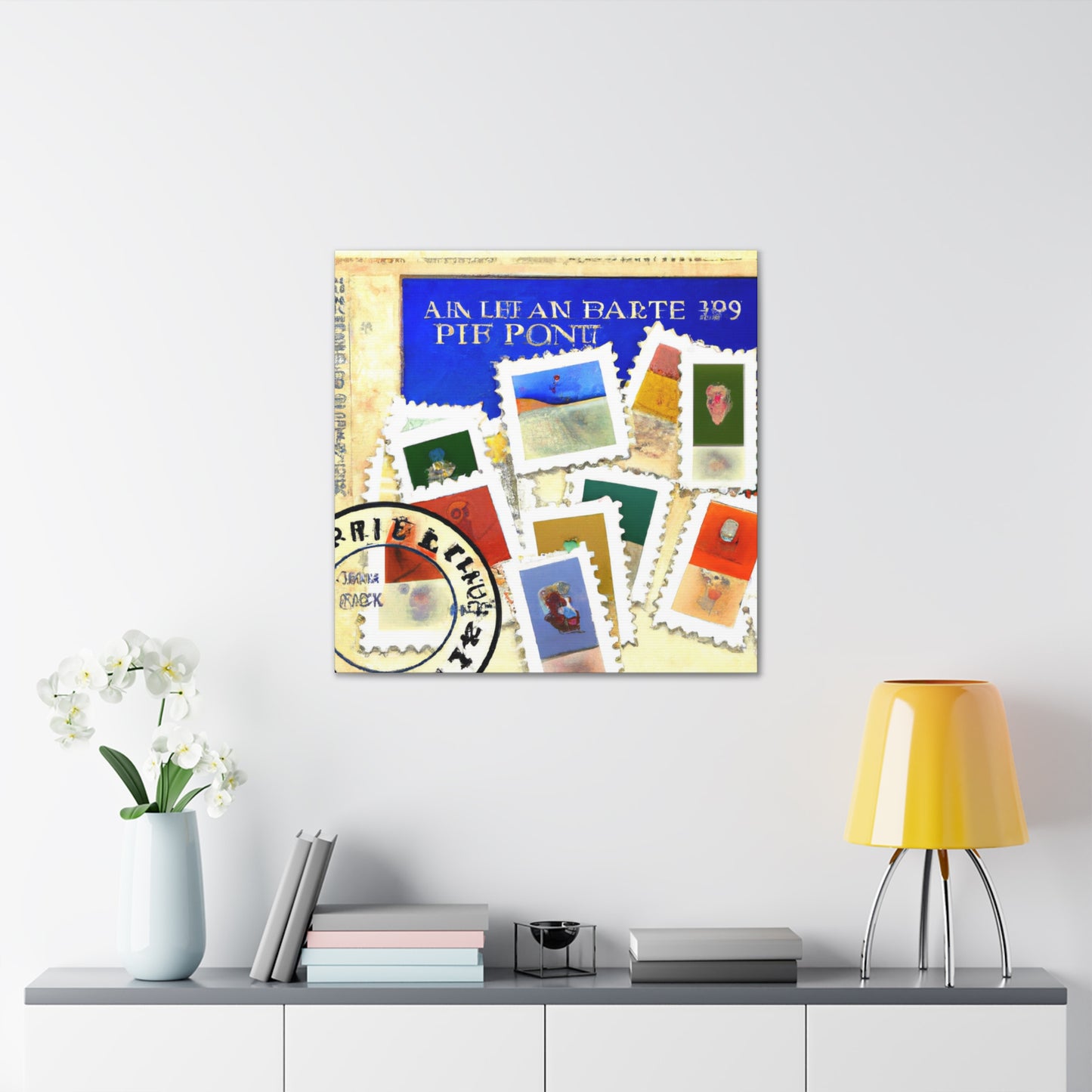 Globetrotting Stamps - Postage Stamp Collector Canvas Wall Art