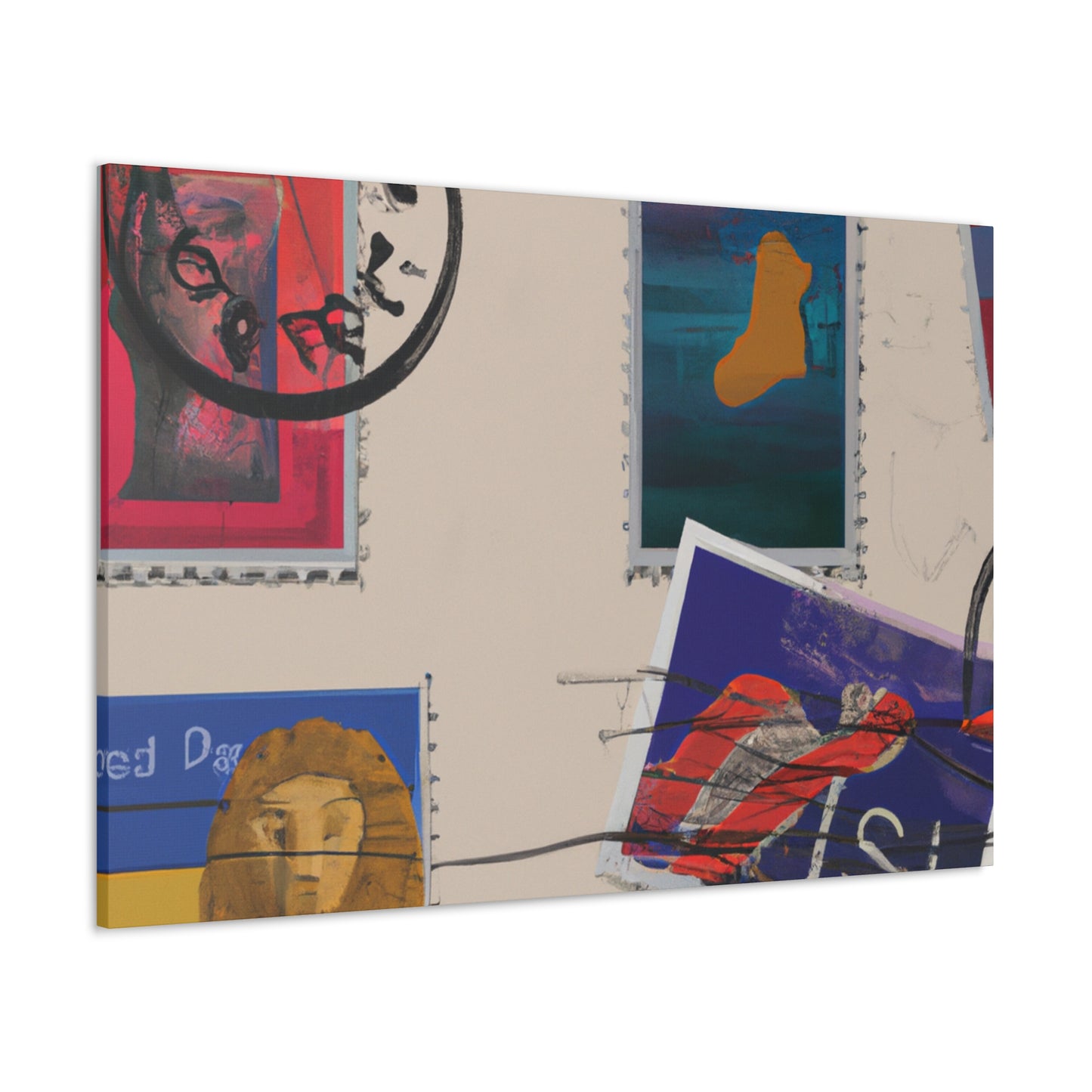 Global Greetings Stamps - Postage Stamp Collector Canvas Wall Art