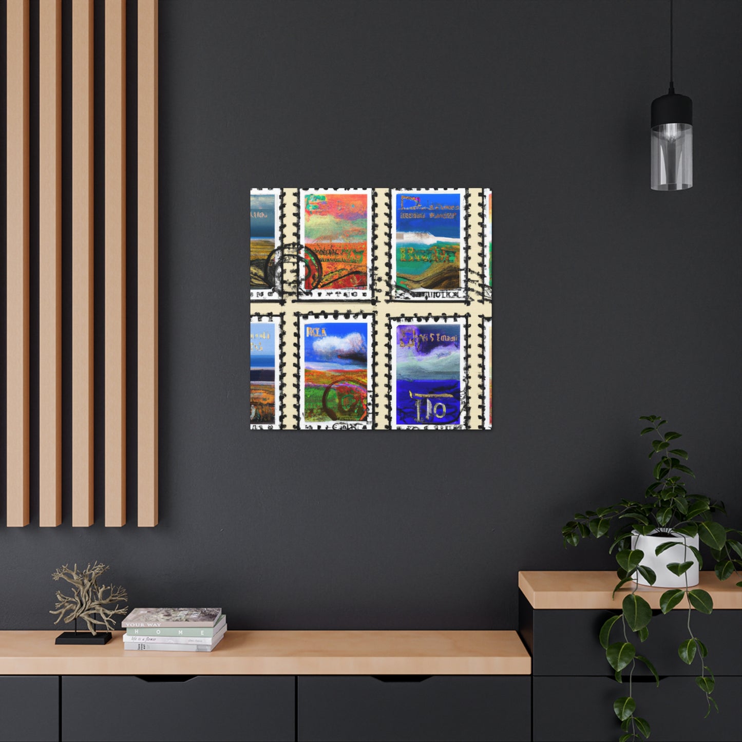 Globetrotter Postage Collection - Postage Stamp Collector Canvas Wall Art