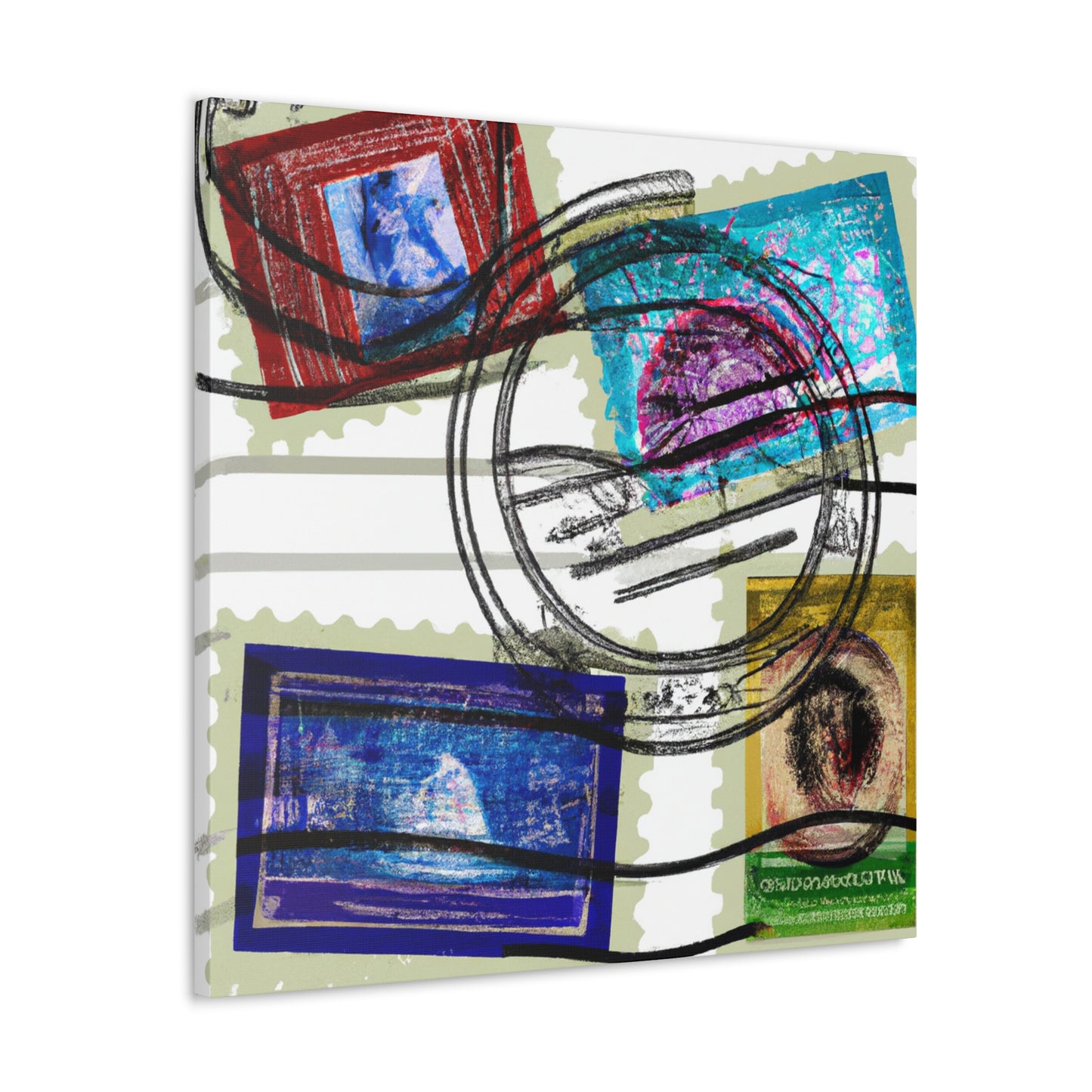 Globe Trotting Stamps - Postage Stamp Collector Canvas Wall Art