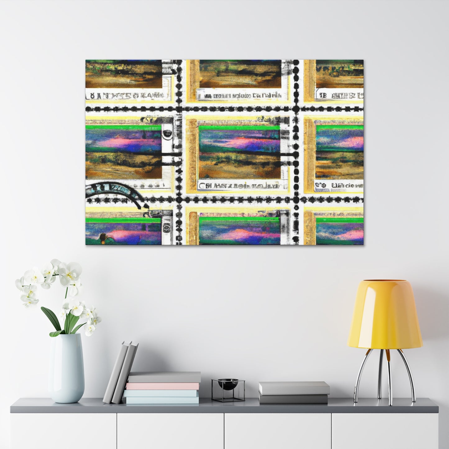 Global Celebration Stamps - Postage Stamp Collector Canvas Wall Art