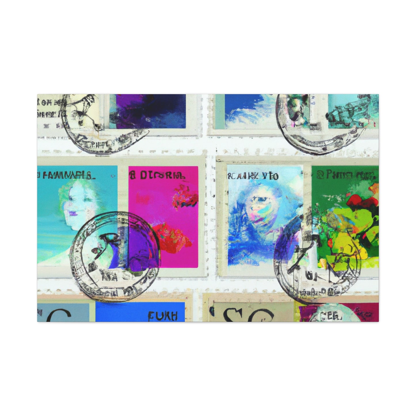 "Vistas of the World": The Stamp Collection. - Postage Stamp Collector Canvas Wall Art