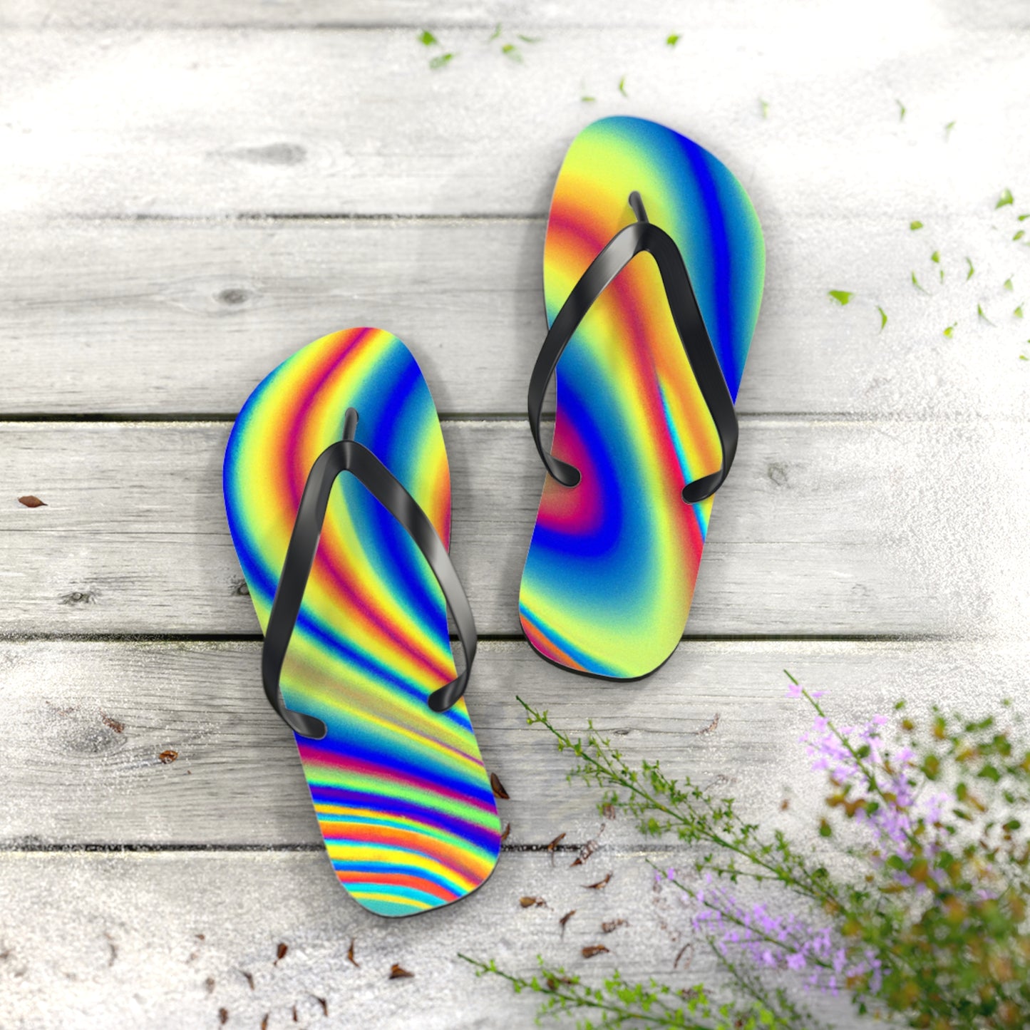 Emily Parkman, Shoe Maker - Psychedelic Trippy Flip Flop Beach Sandals