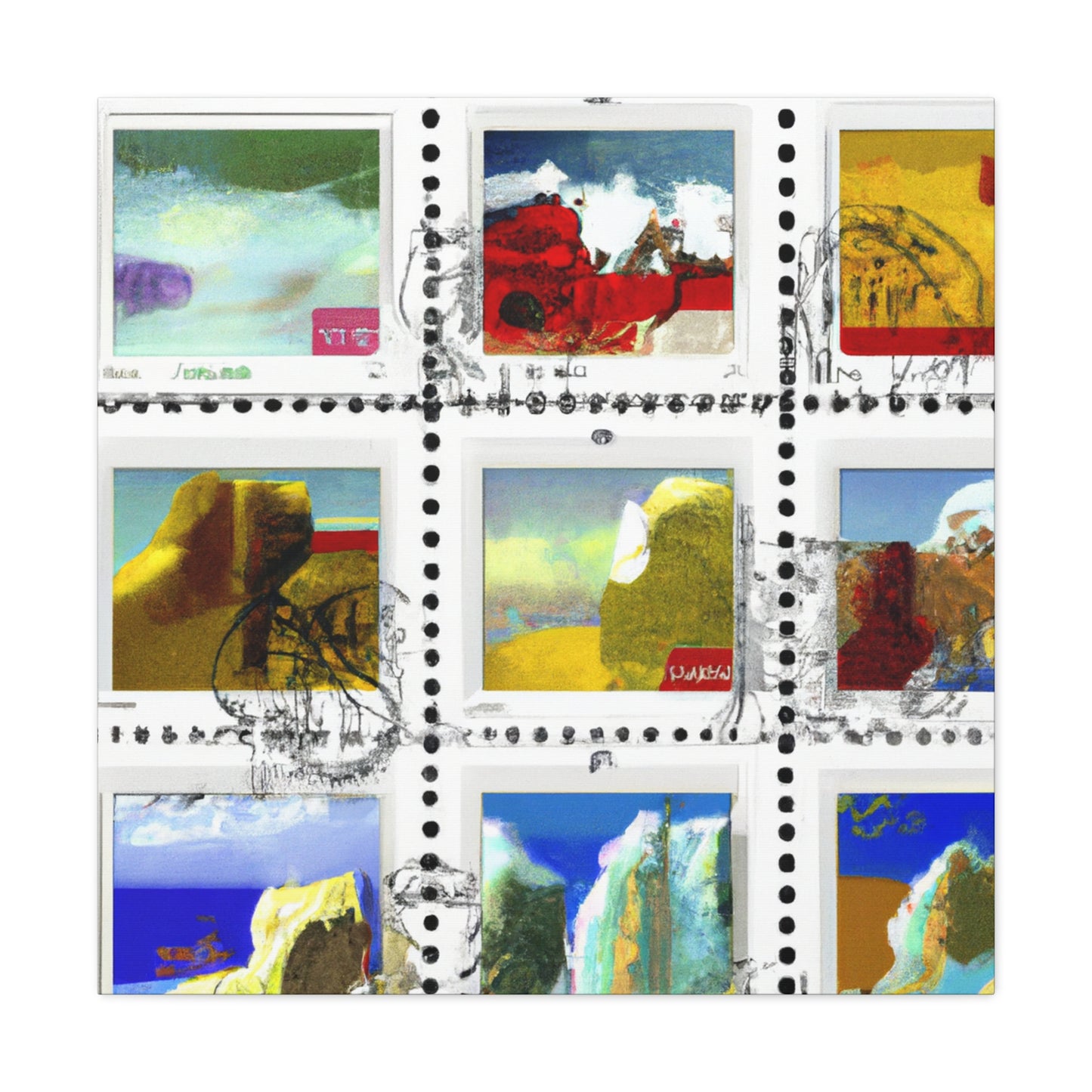 Global Friendship Stamps. - Postage Stamp Collector Canvas Wall Art