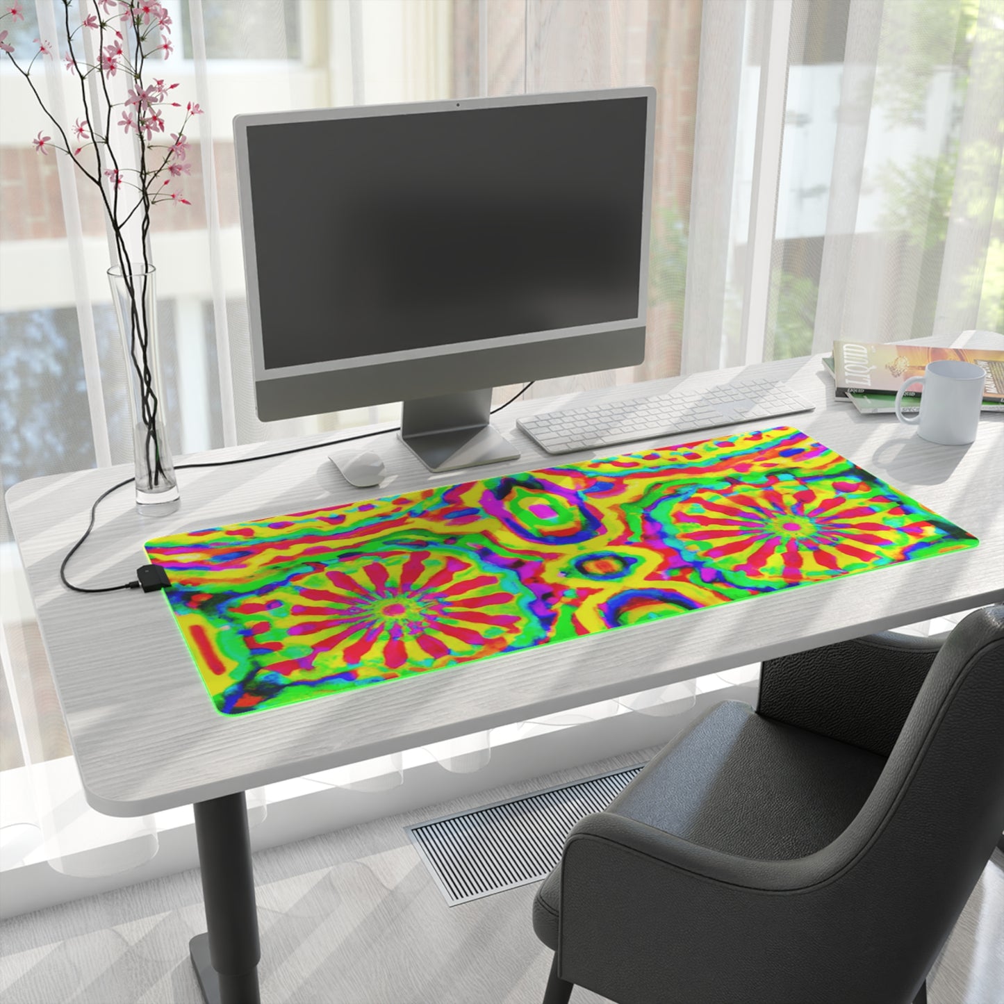 Sparky the Robot - Psychedelic Trippy LED Light Up Gaming Mouse Pad