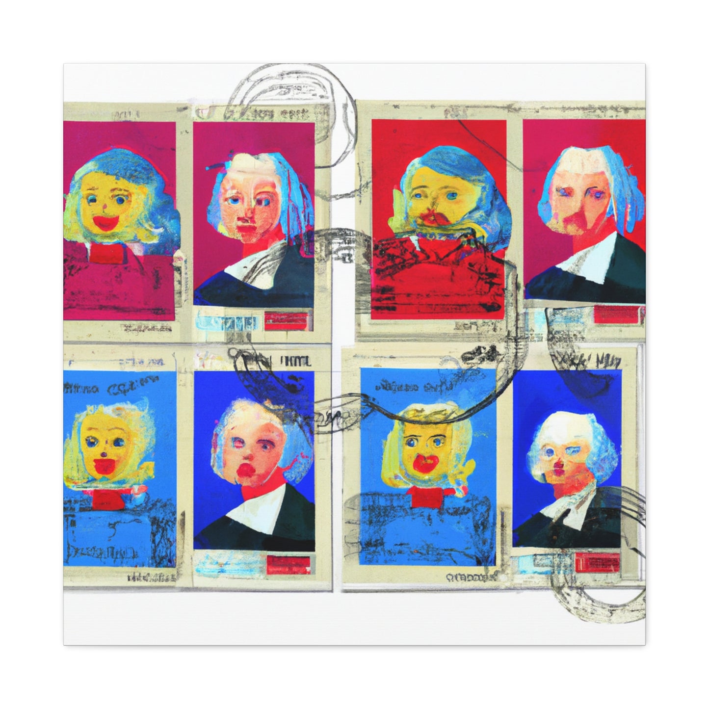 Global Adventure Stamps - Postage Stamp Collector Canvas Wall Art