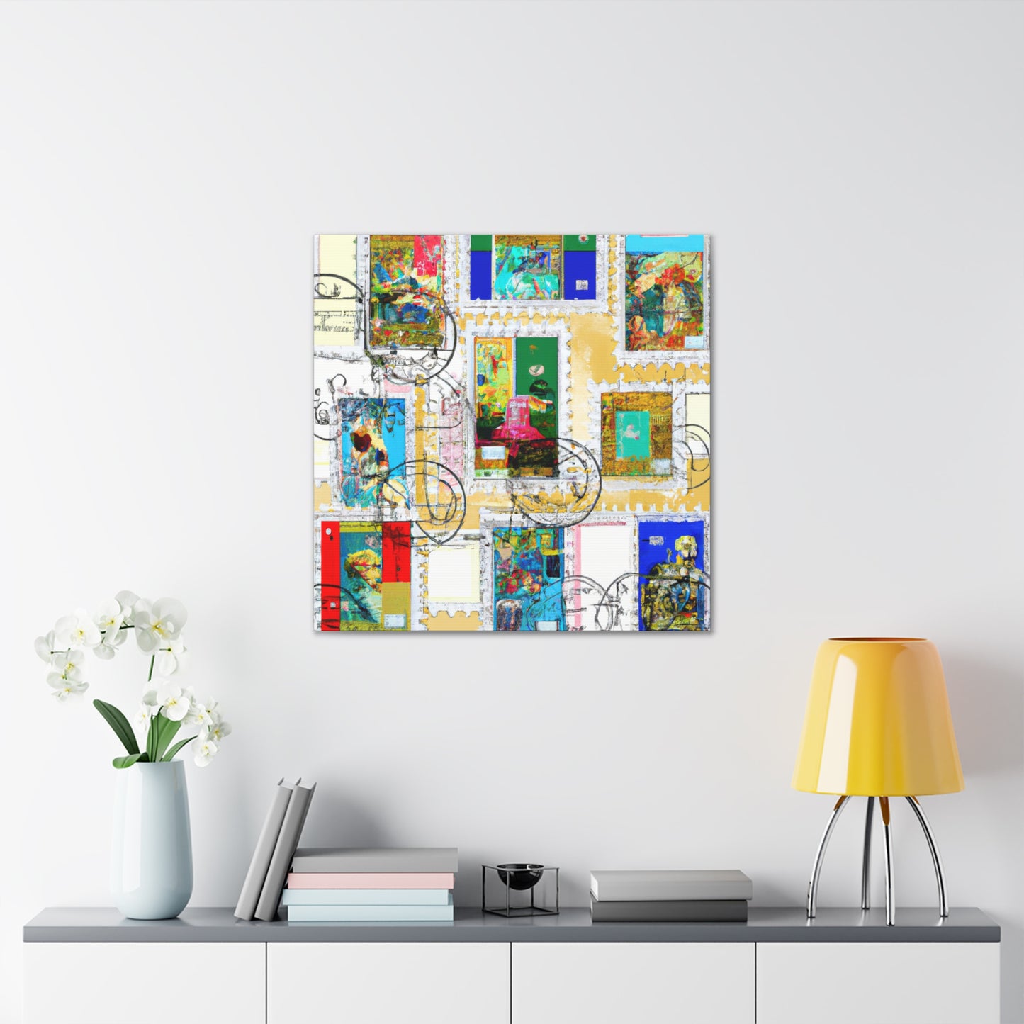 World Stamp Collection. - Postage Stamp Collector Canvas Wall Art