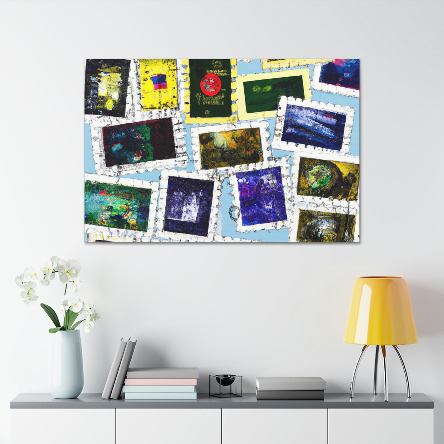 "Global Expressions" - Postage Stamp Collector Canvas Wall Art