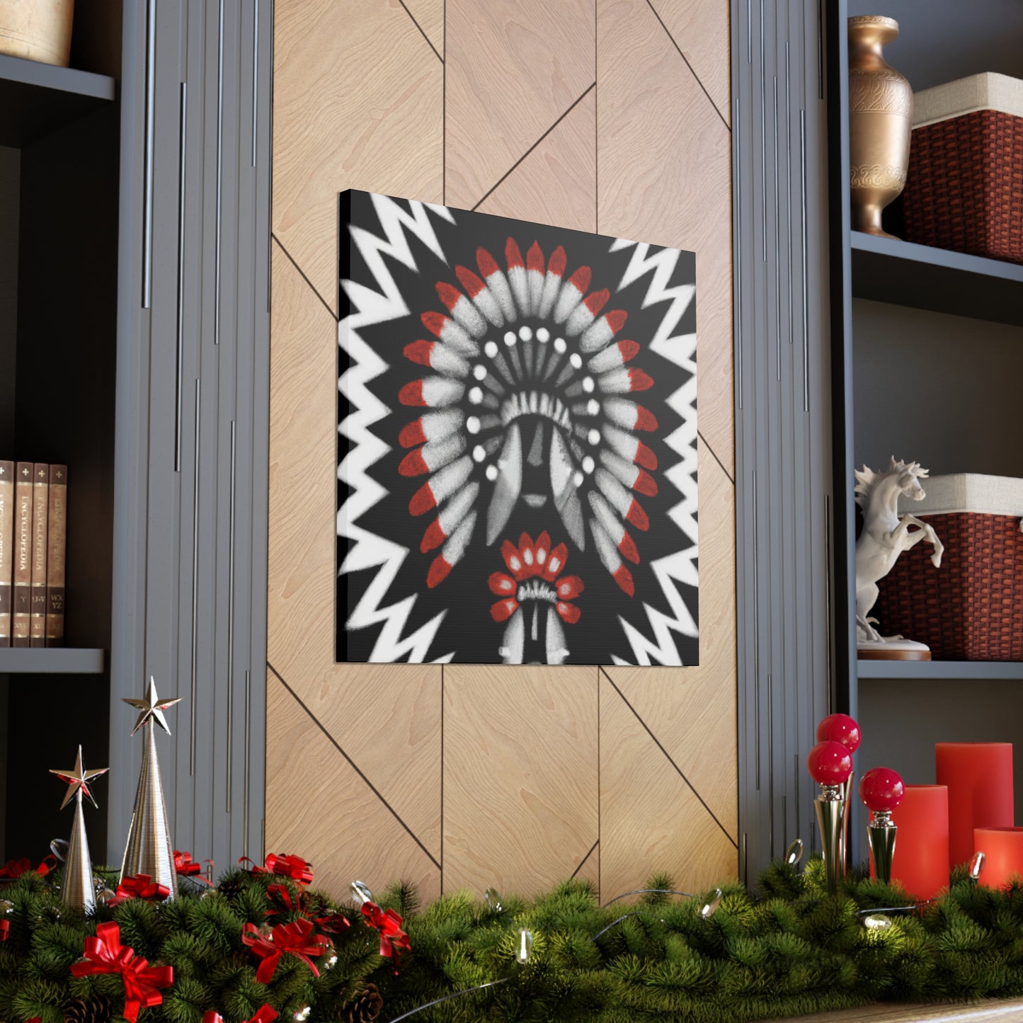 Running Elk - Native American Indian Canvas Wall Art