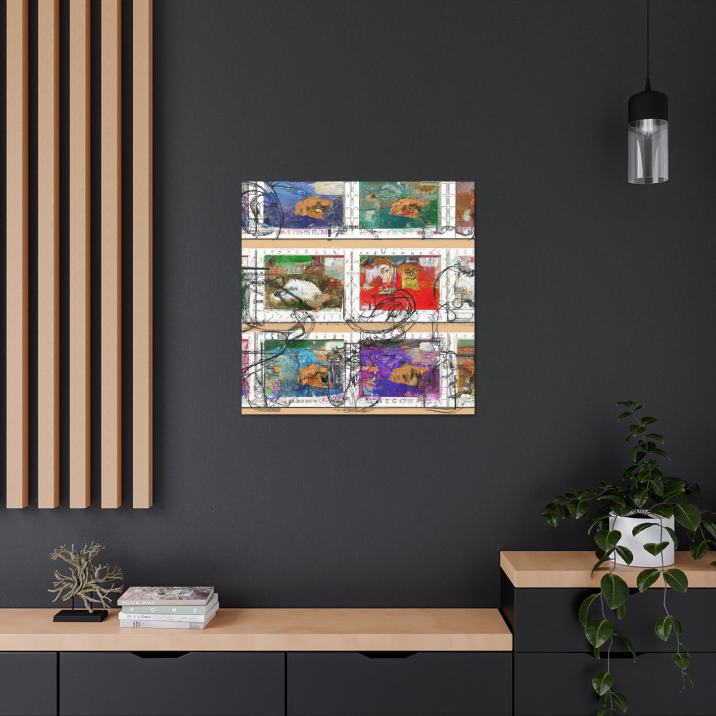 "Cultural Treasures" - Postage Stamp Collector Canvas Wall Art