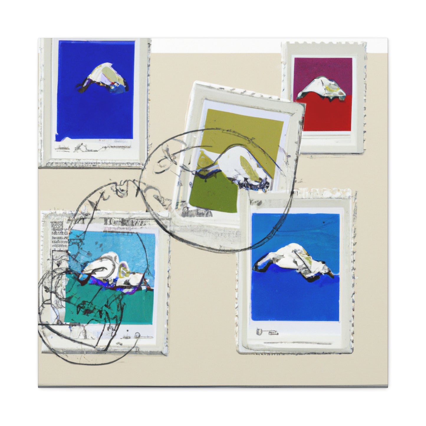 Global Reach: Uniting Nations Through Postage - Postage Stamp Collector Canvas Wall Art