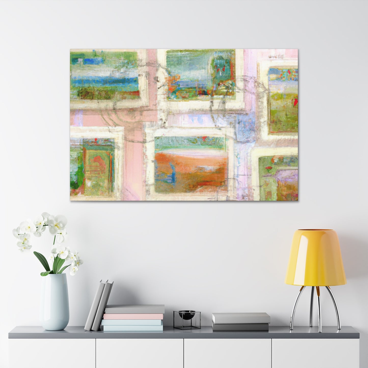 "Global Wonders" - Postage Stamp Collector Canvas Wall Art