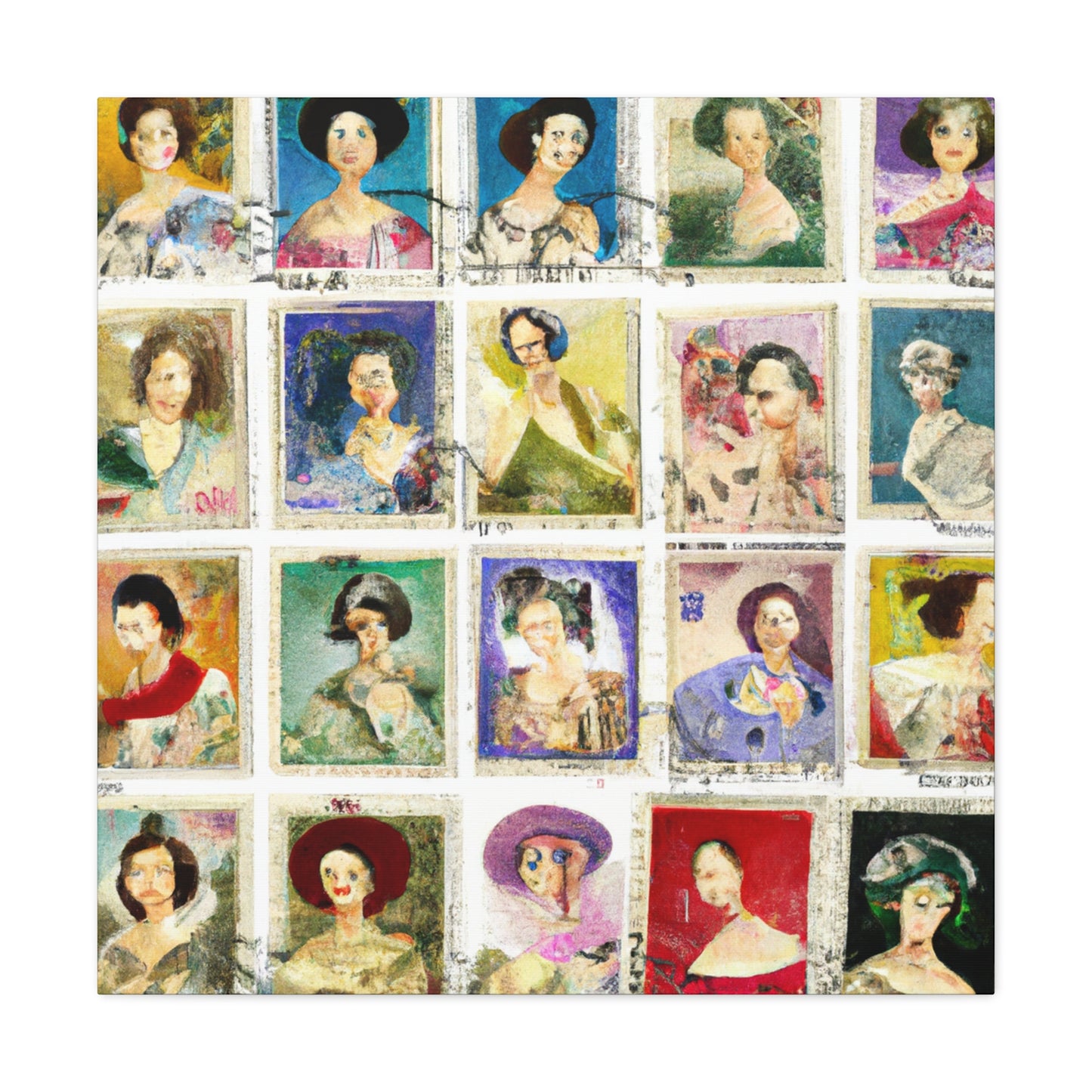 Global Forever Stamps - Postage Stamp Collector Canvas Wall Art