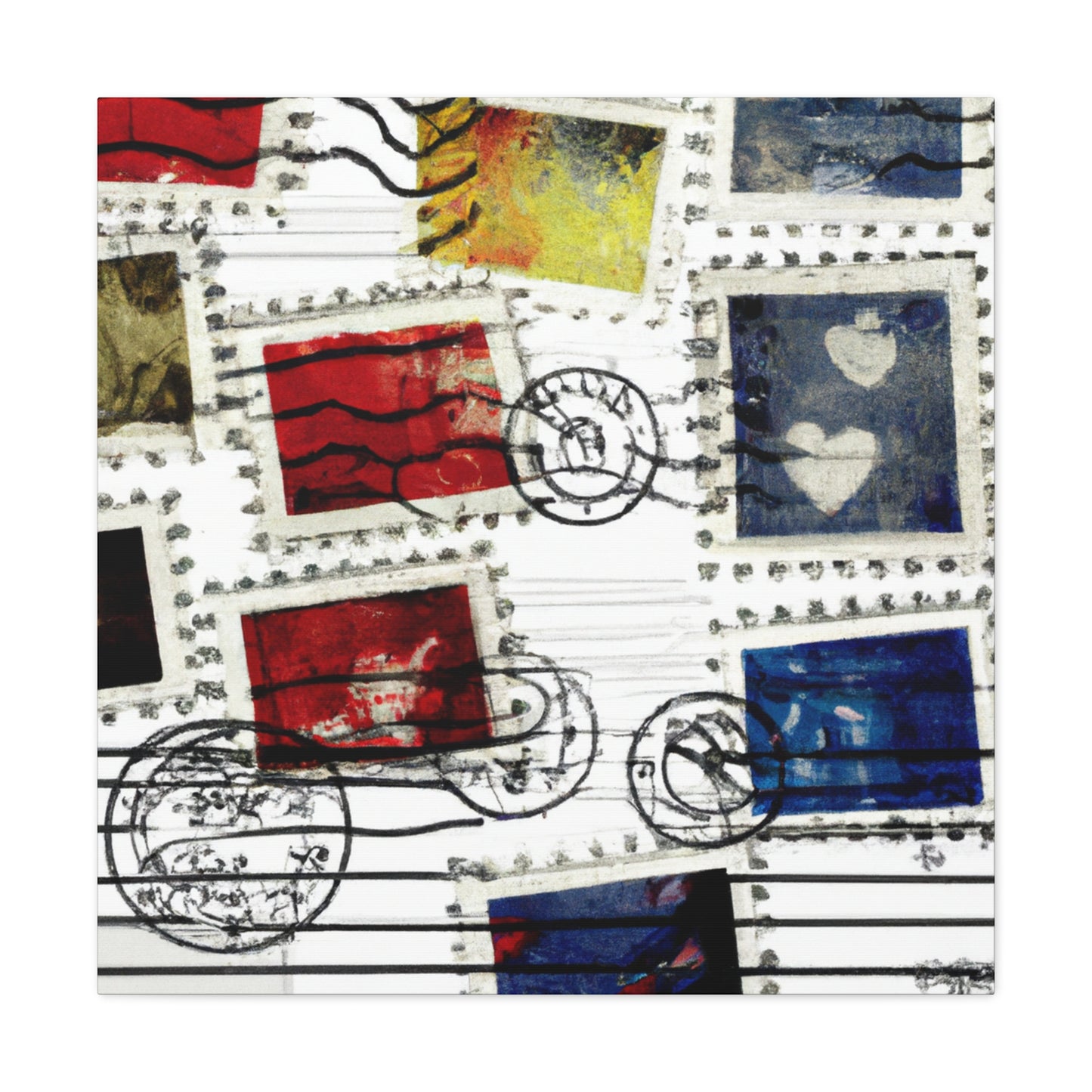 Cultural Treasures On A Stamp - Postage Stamp Collector Canvas Wall Art