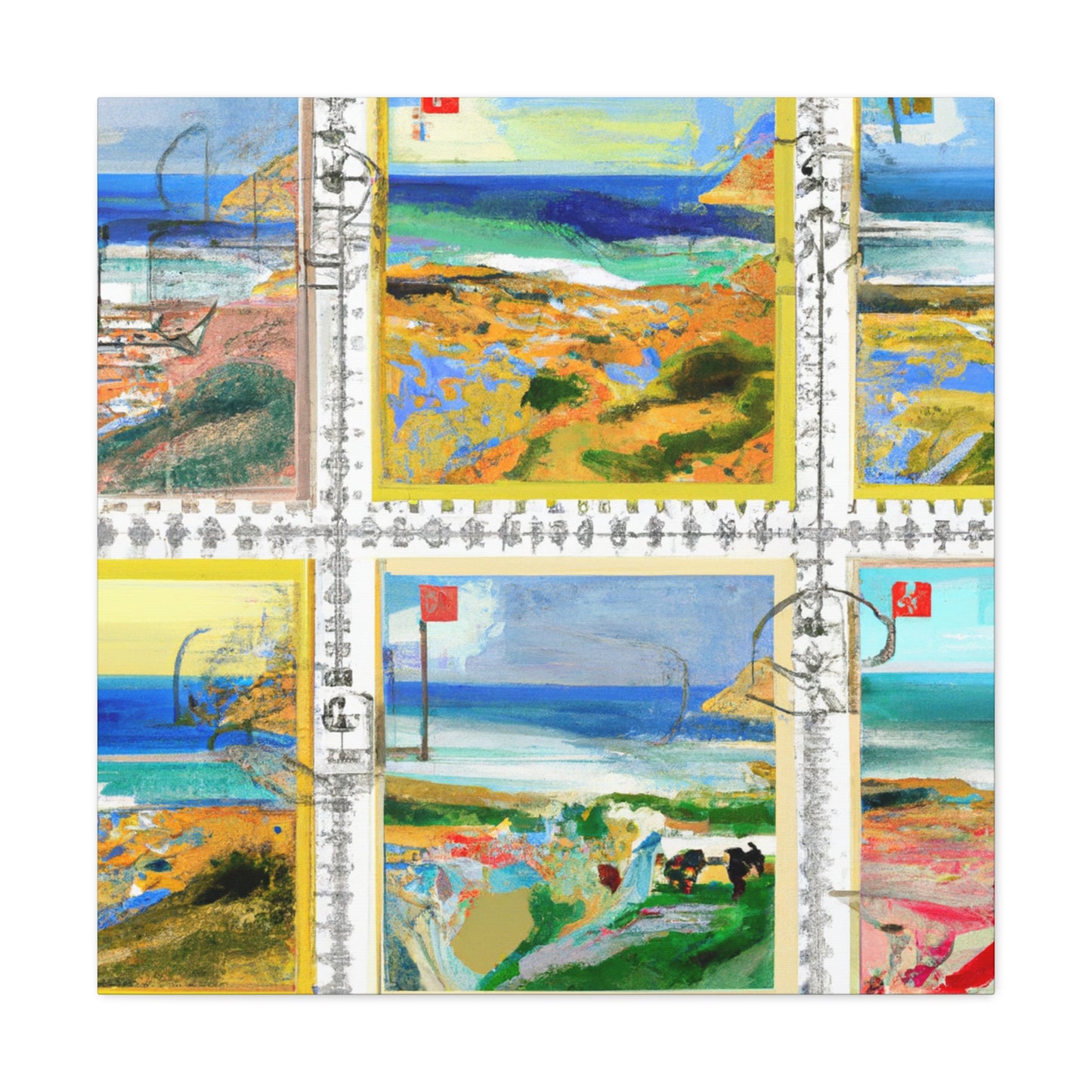 Global Greetings - Postage Stamp Collector Canvas Wall Art