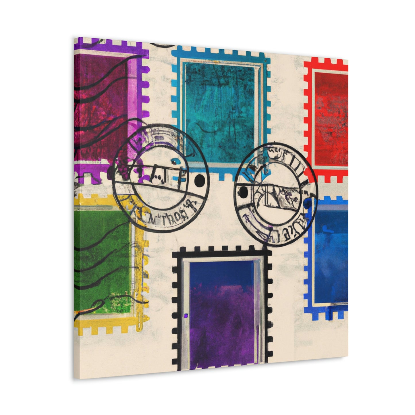 Global Exploration Stamps - Postage Stamp Collector Canvas Wall Art