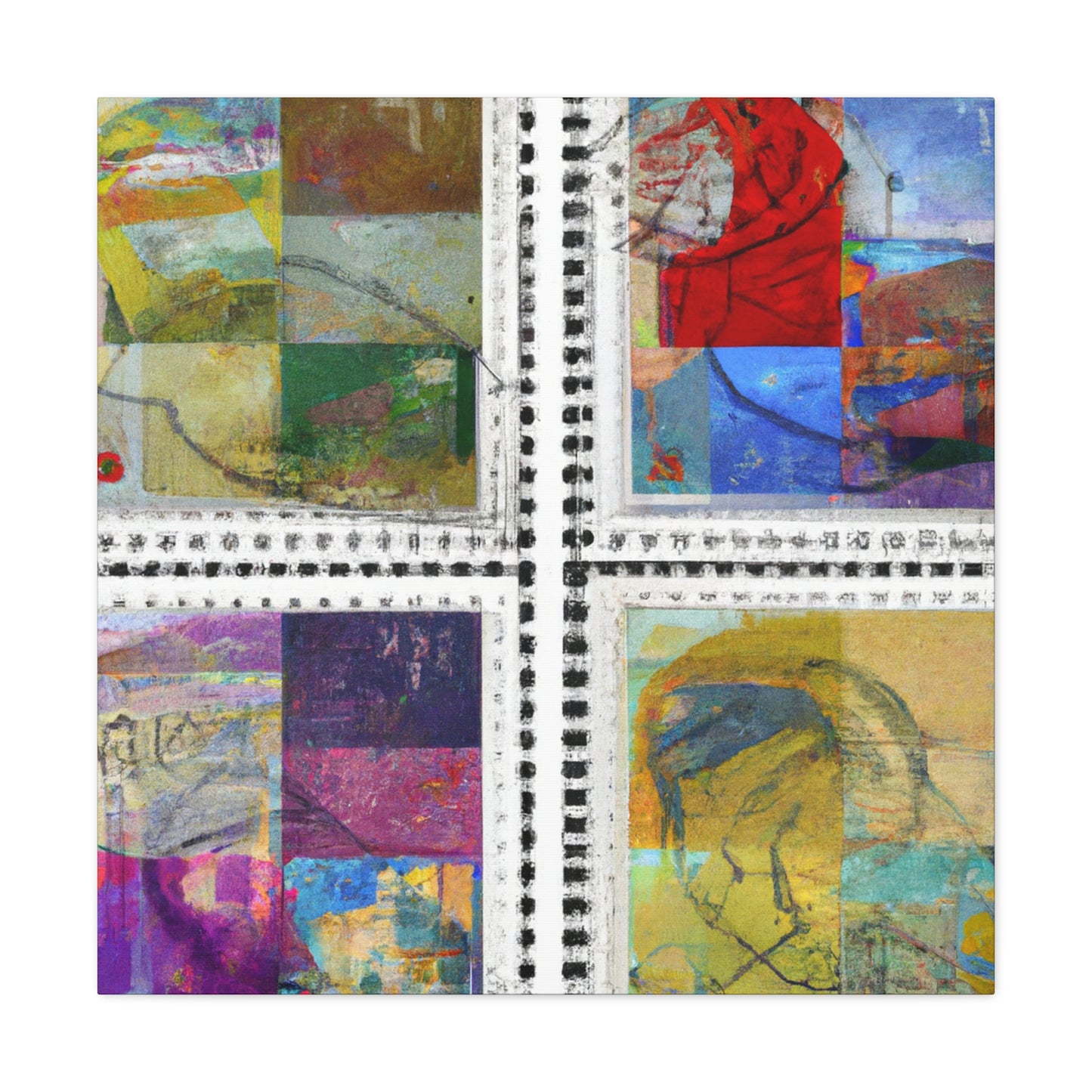 Global Gazers - Postage Stamp Collector Canvas Wall Art