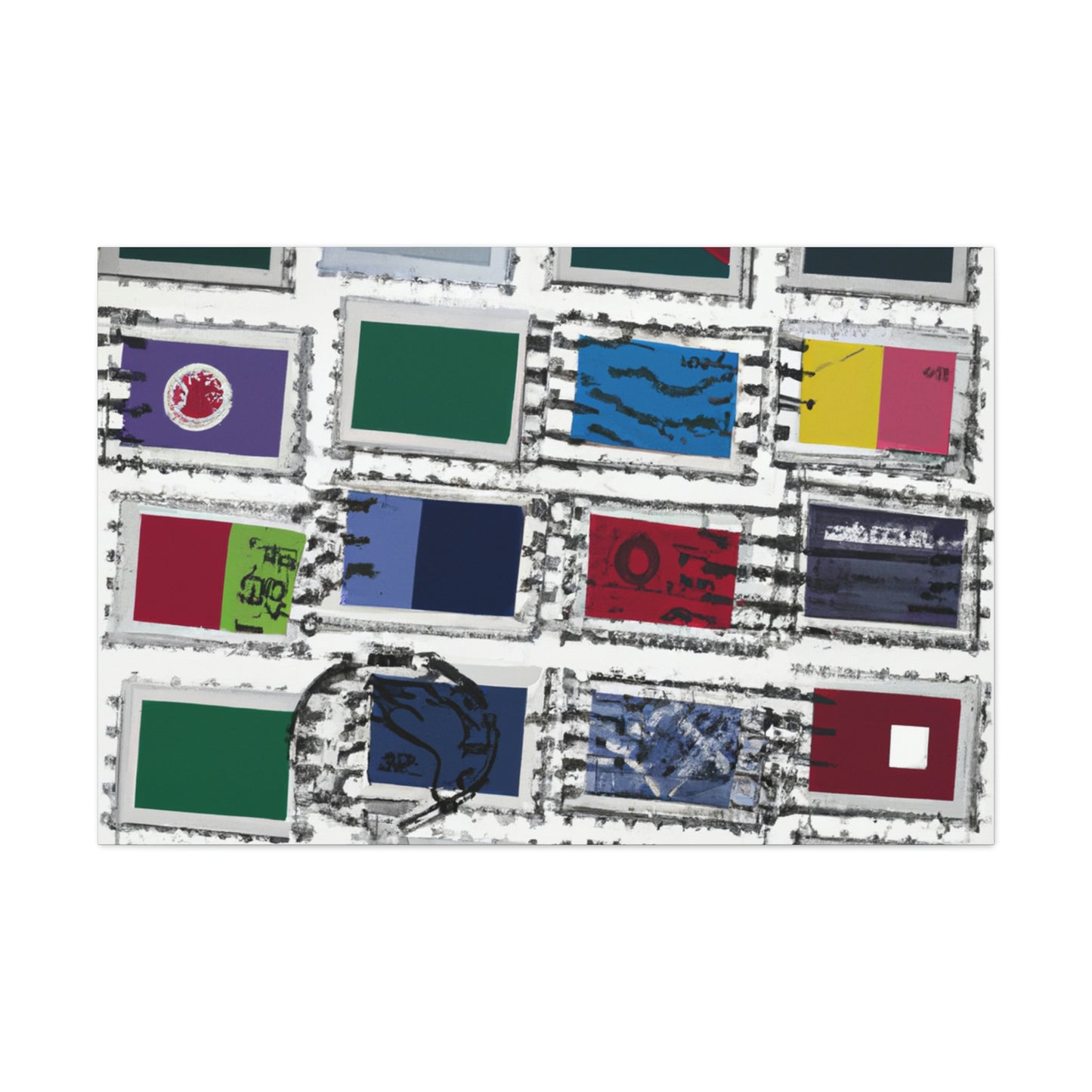 Global Waves Stamps - Canvas