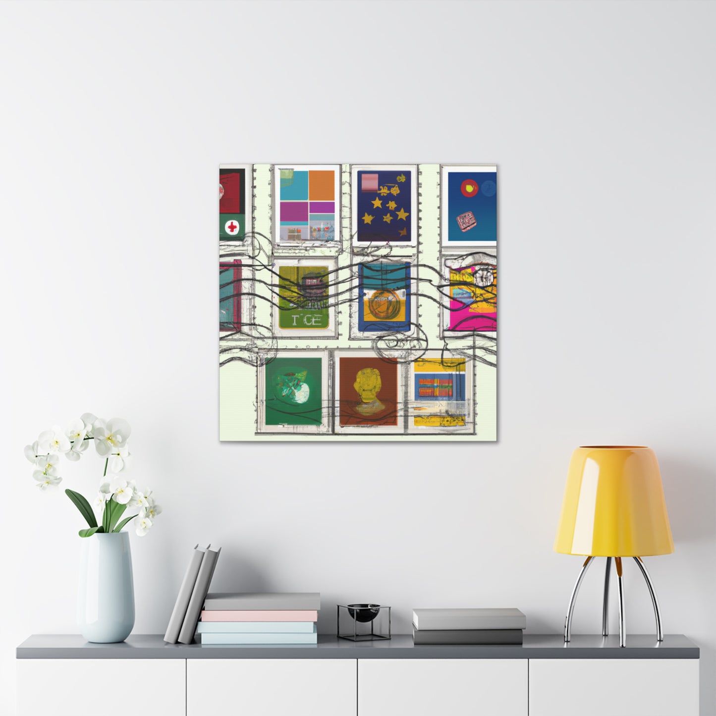 Global Wonders Stamps - Postage Stamp Collector Canvas Wall Art