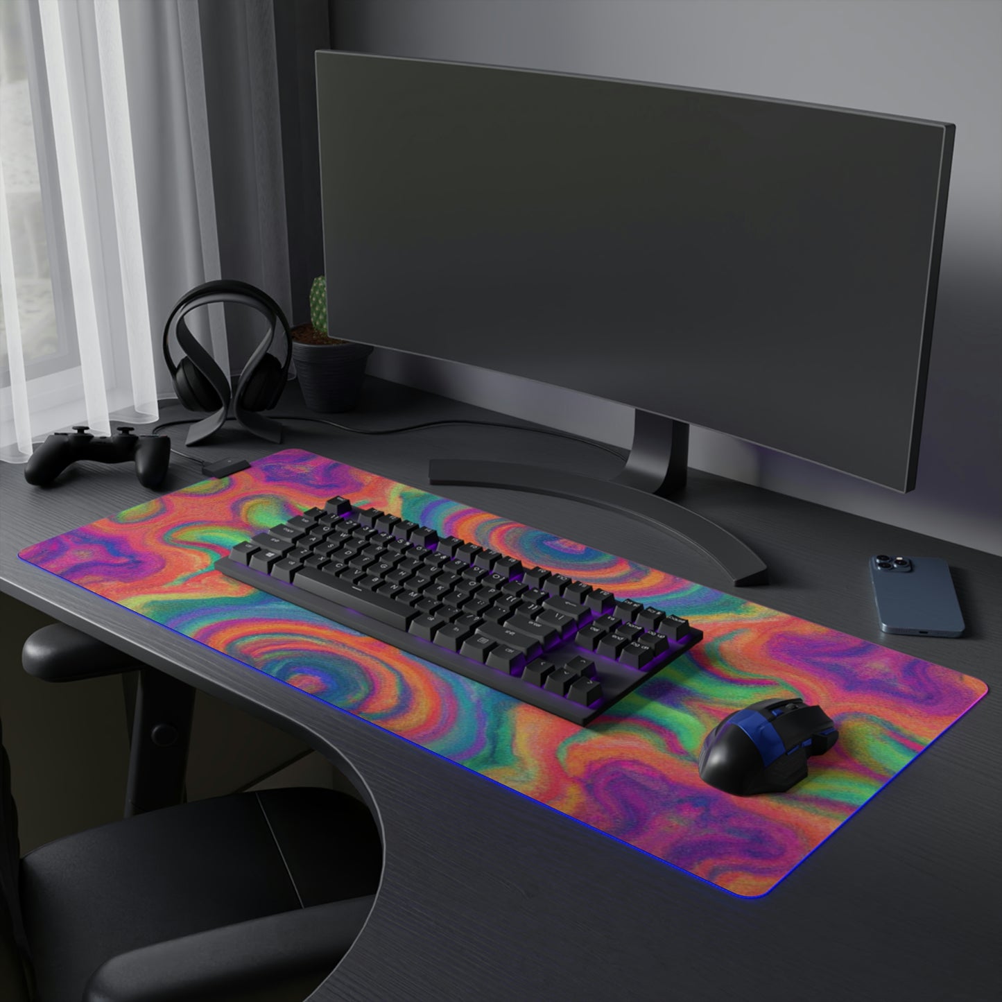 Norman "The Rocket" Briggs - Psychedelic Trippy LED Light Up Gaming Mouse Pad