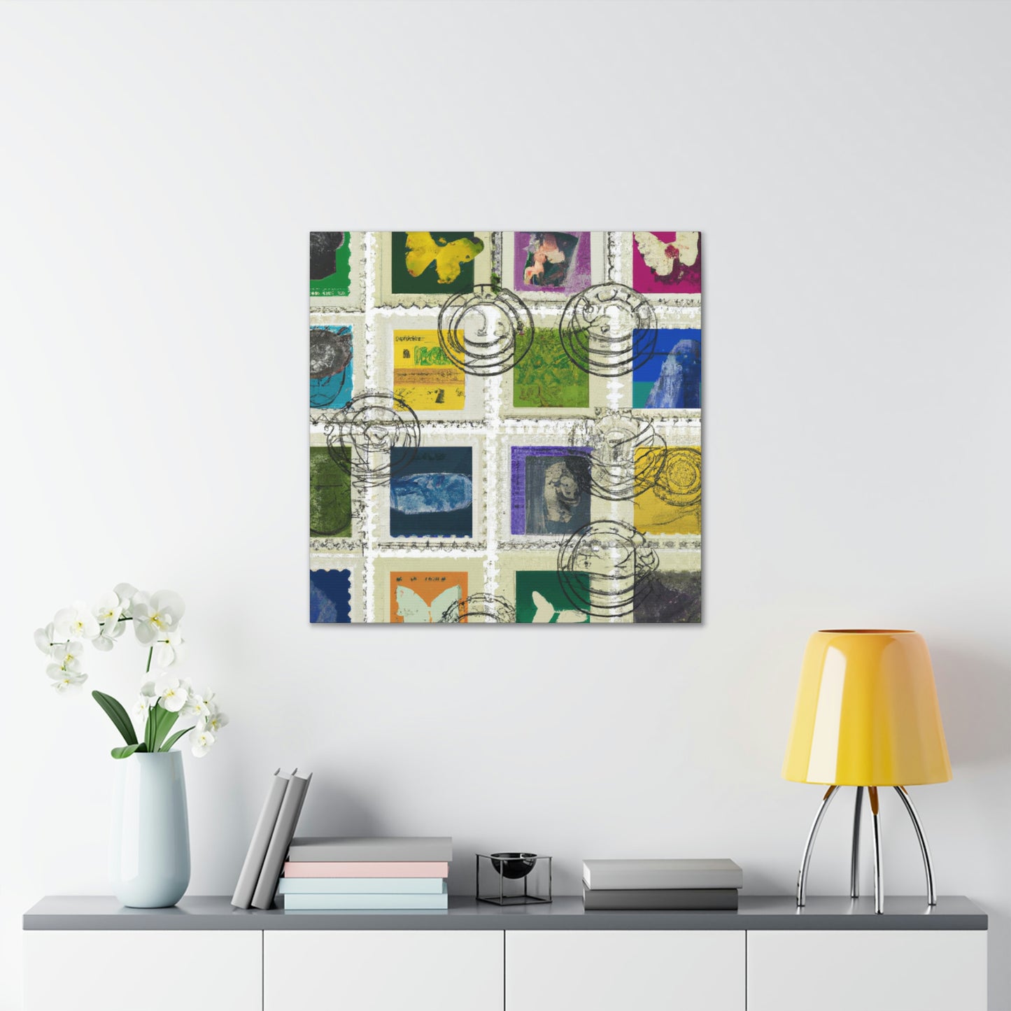 "Worldwide Wonders: An International Postage Stamp Collection" - Postage Stamp Collector Canvas Wall Art