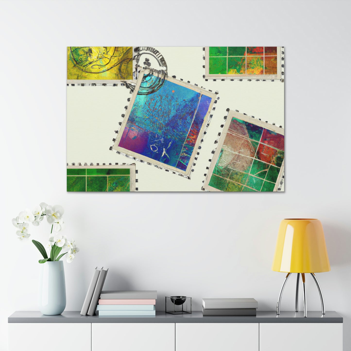 Global Postage Stamps. - Postage Stamp Collector Canvas Wall Art