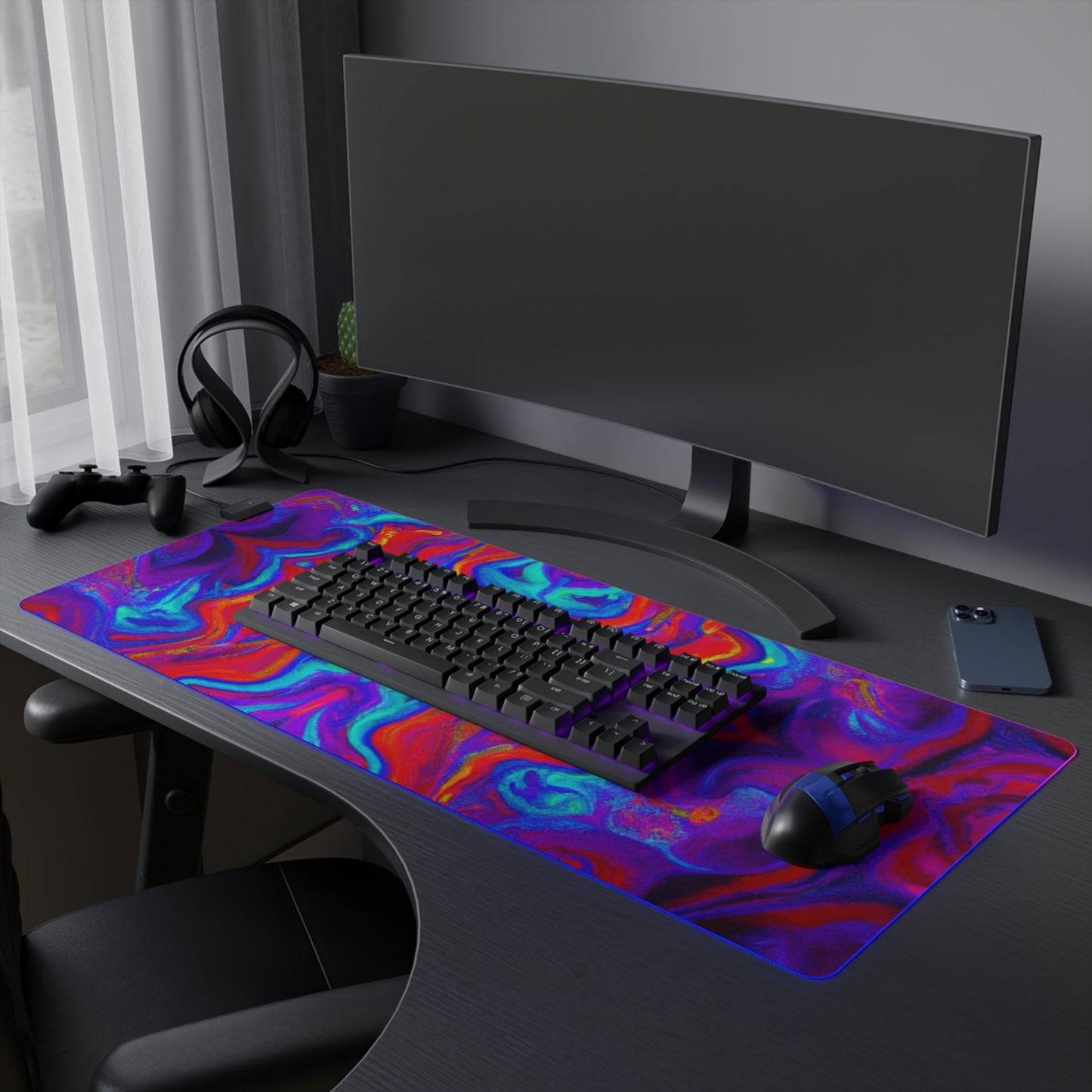 Franklin "Fritz" Finley - Psychedelic Trippy LED Light Up Gaming Mouse Pad