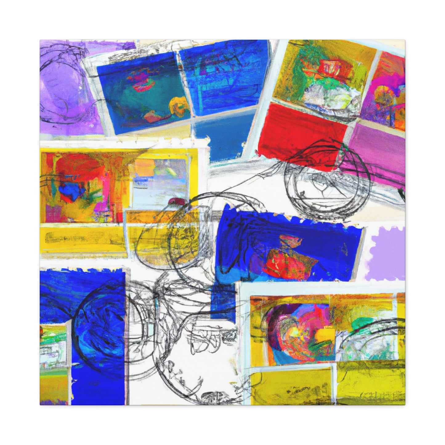 GlobalGreetings Stamps - Postage Stamp Collector Canvas Wall Art