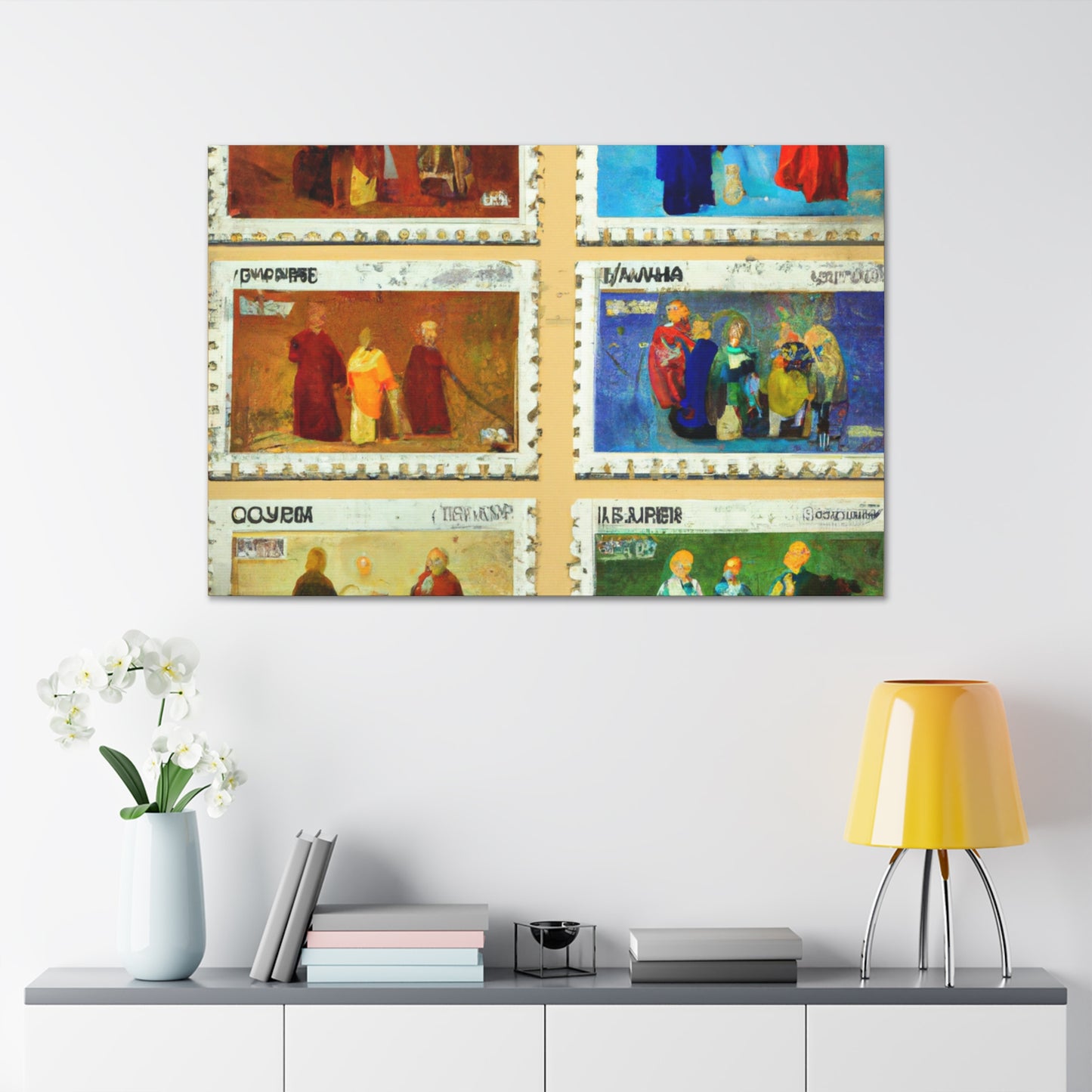 Global Celebration Stamps - Postage Stamp Collector Canvas Wall Art