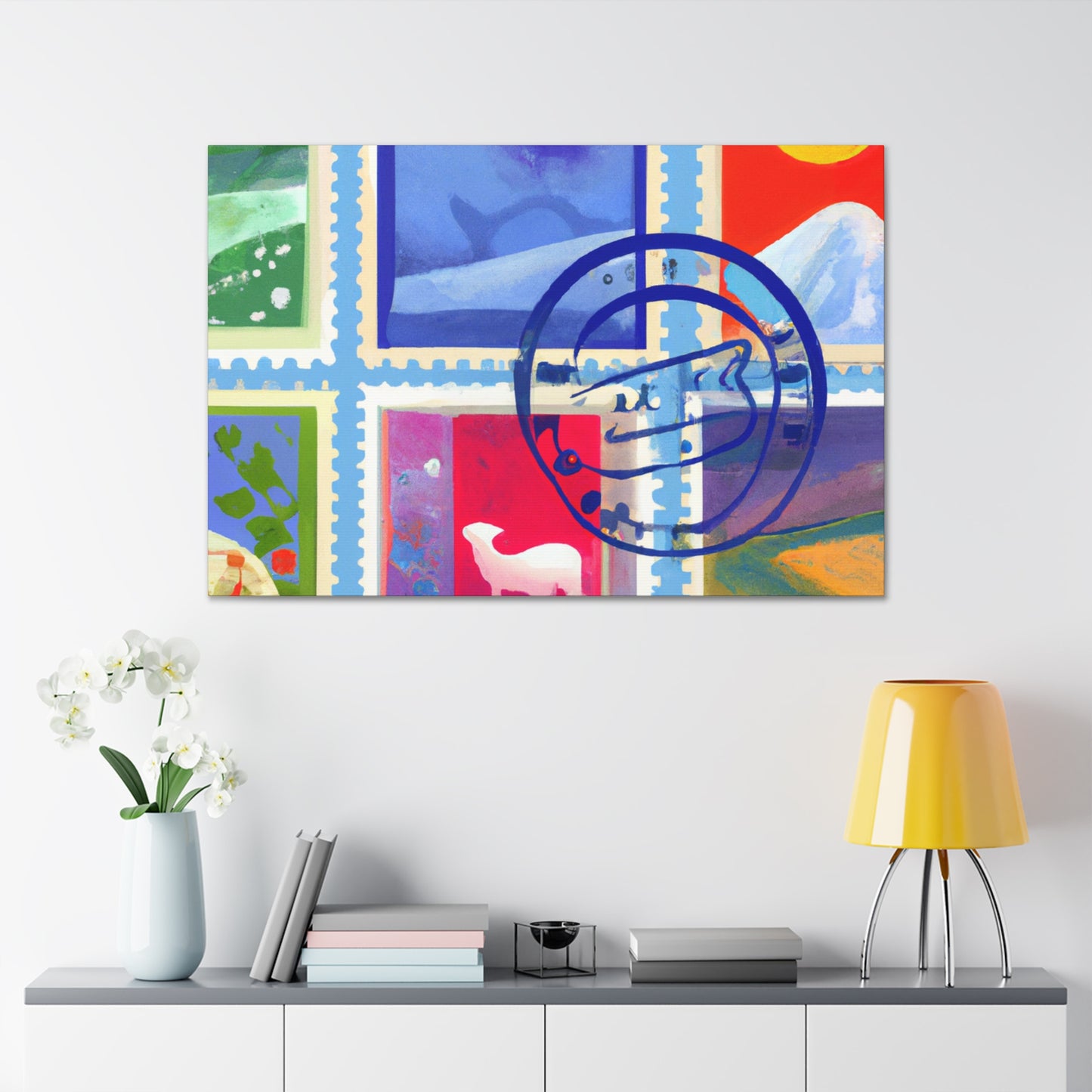 Global Connections Stamps. - Postage Stamp Collector Canvas Wall Art