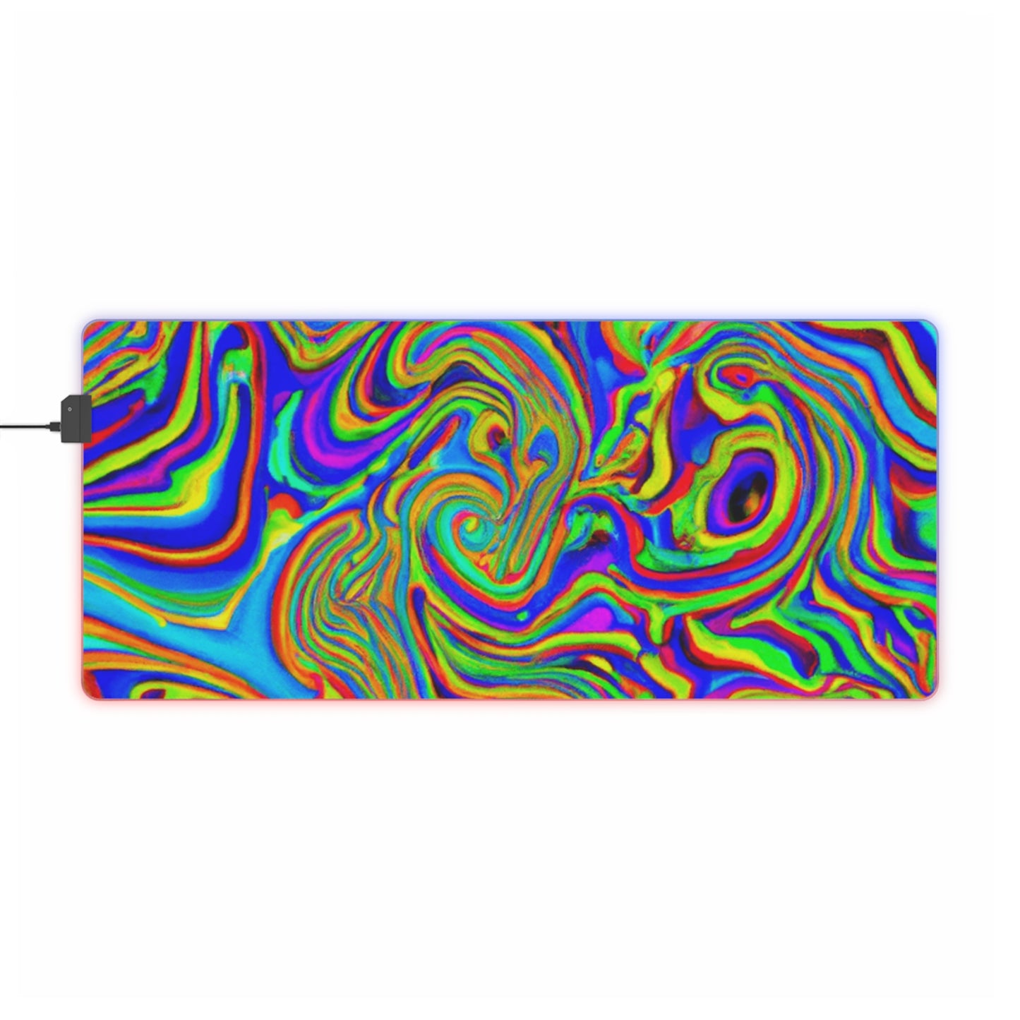 Rocky Rockmoner - Psychedelic Trippy LED Light Up Gaming Mouse Pad