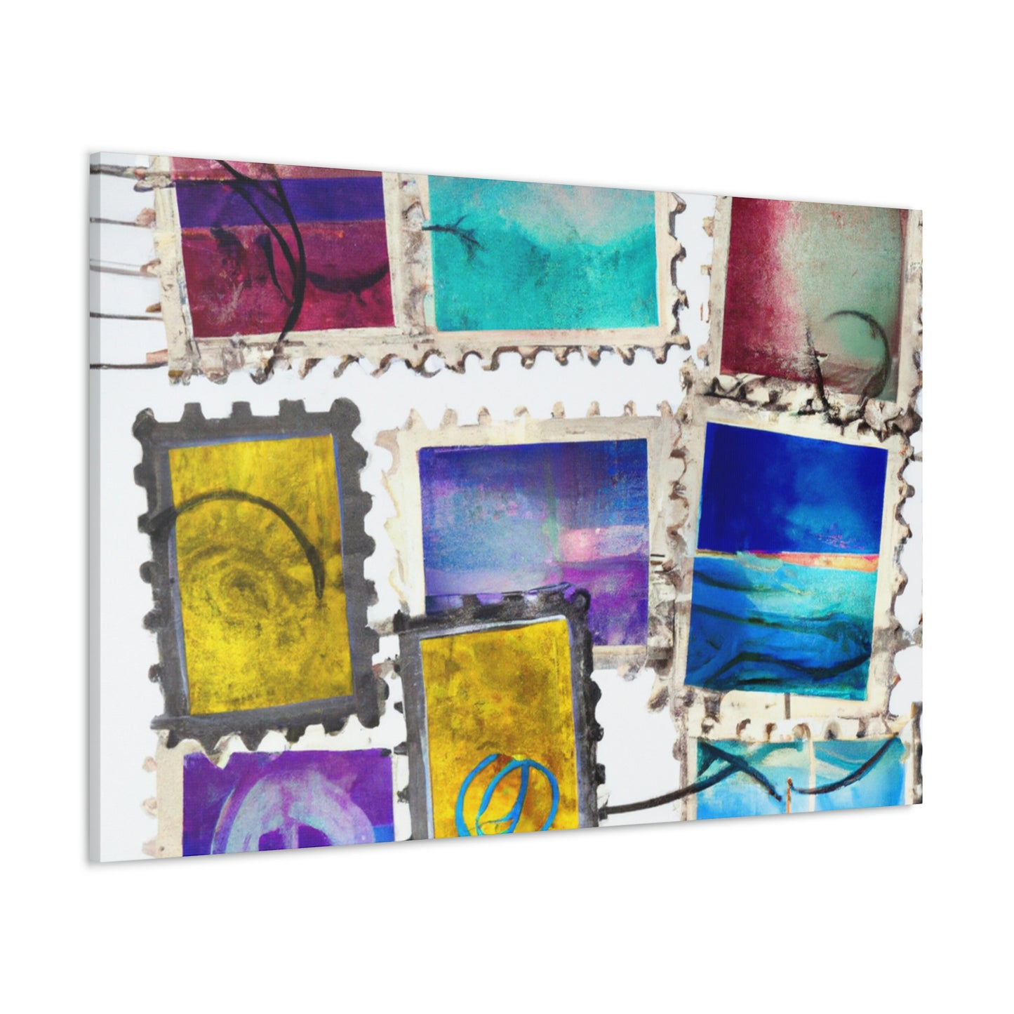 'Global Culture Stamps' - Canvas