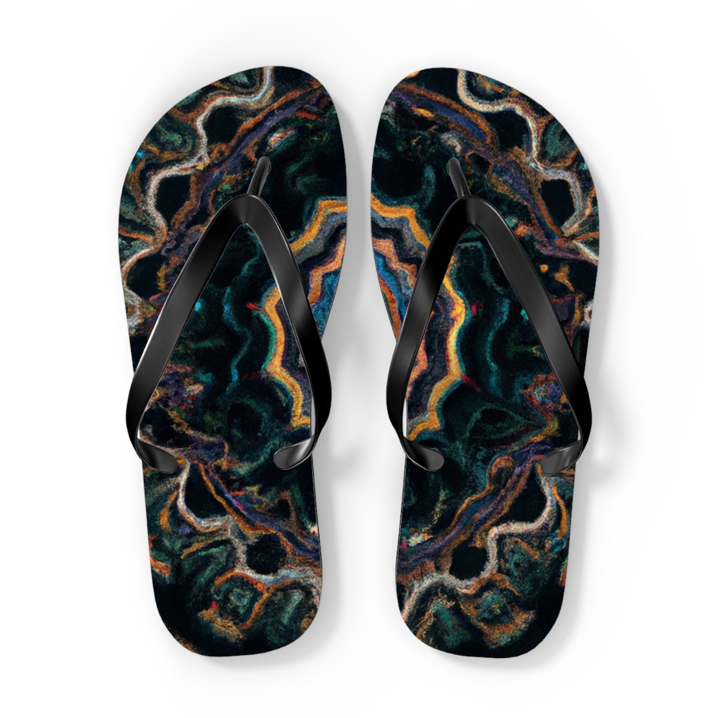 Ruth Turner Bootmaker - Psychedelic Trippy Flip Flop Beach Sandals