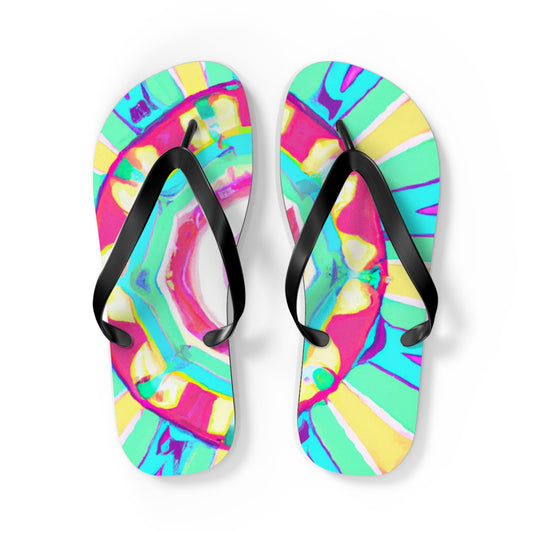 Emma Smith Shoe Company - Psychedelic Trippy Flip Flop Beach Sandals