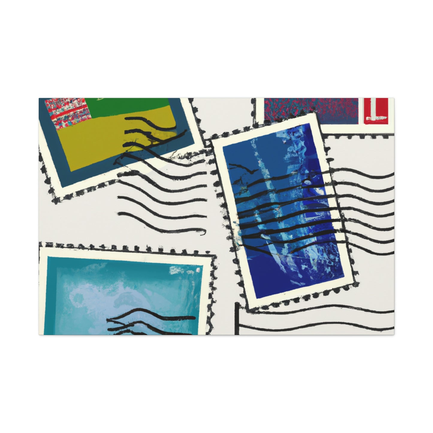 "Global Connections" - Postage Stamp Collector Canvas Wall Art