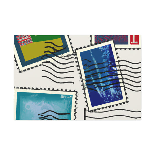 "Global Connections" - Postage Stamp Collector Canvas Wall Art