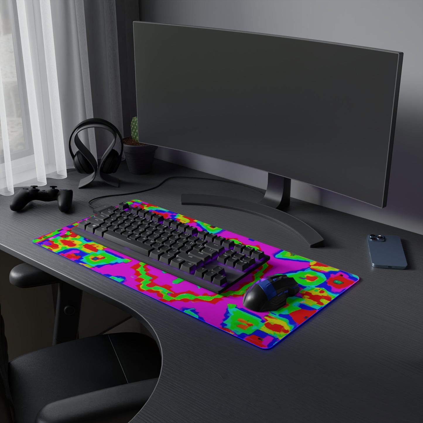 Lacy Lightningbolt - Psychedelic Trippy LED Light Up Gaming Mouse Pad